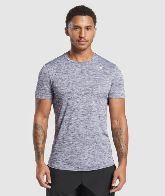 Gymshark Arrival Marl T-Shirt - Weighted Purple/White Marl