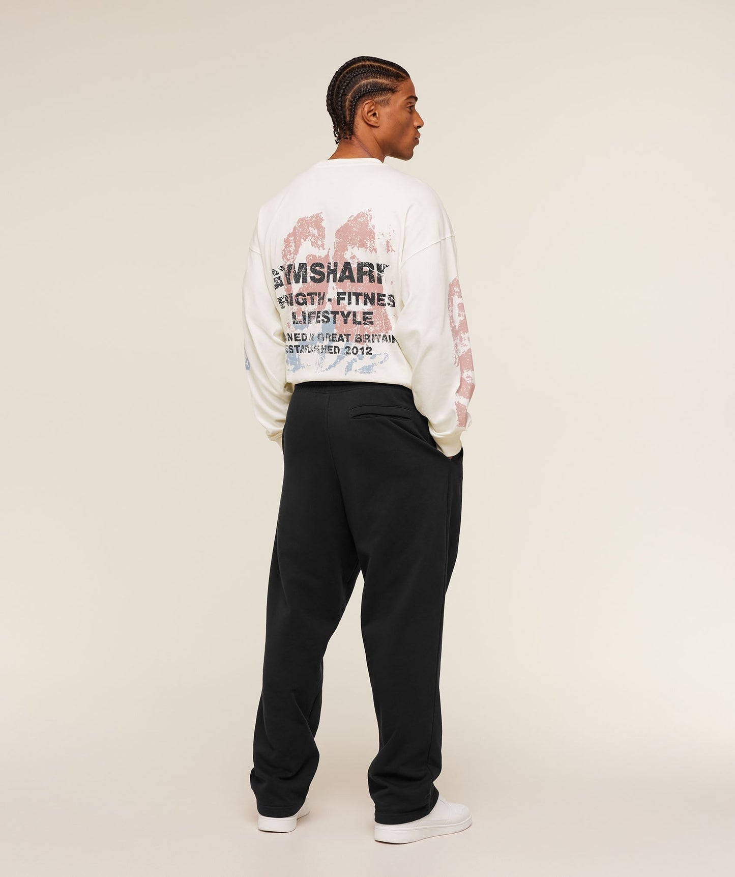 Gymshark Strength Fitness & Lifestyle Long Sleeve T-Shirt - Soft White