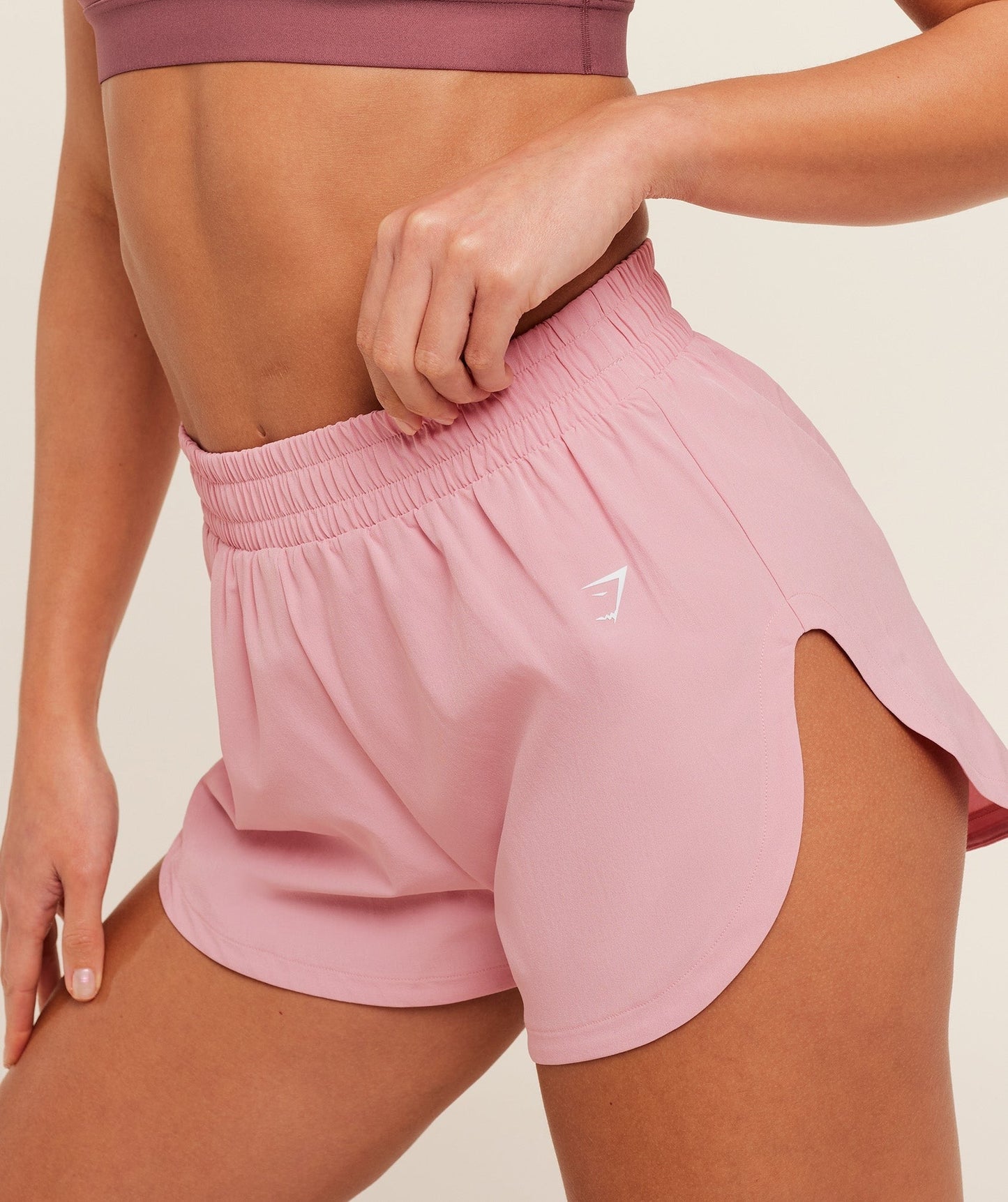 Gymshark Interval High Leg Shorts - Light Pink