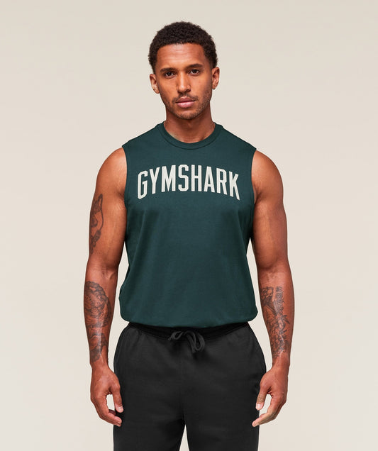 Gymshark Worn Graphic Tank - Deep Petrol Blue
