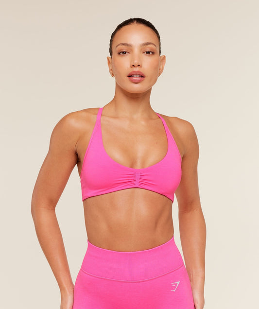 Gymshark Interval Seamless Light Support Sports Bra - Electric Pink