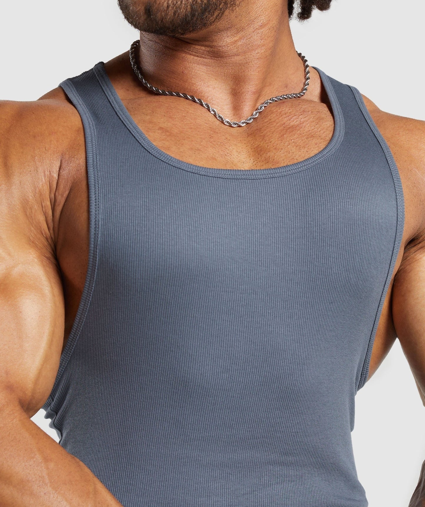 Gymshark Ribbed Tank 3PK - Black/White/Iron Blue
