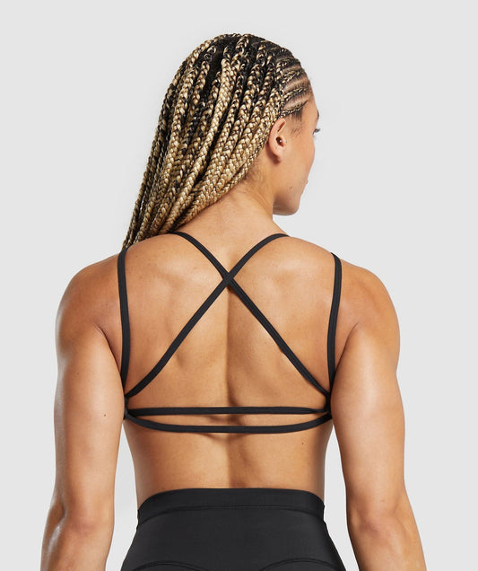 Gymshark Back Gains Sports Bra - Black