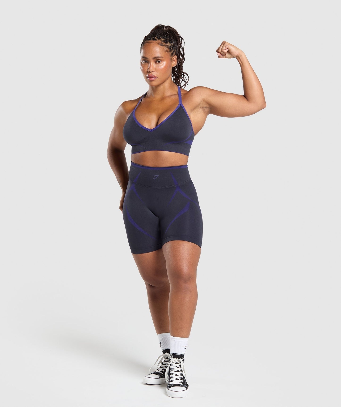 Gymshark Apex Lift Seamless Sports Bra - Heavy Blue/Cobalt Purple