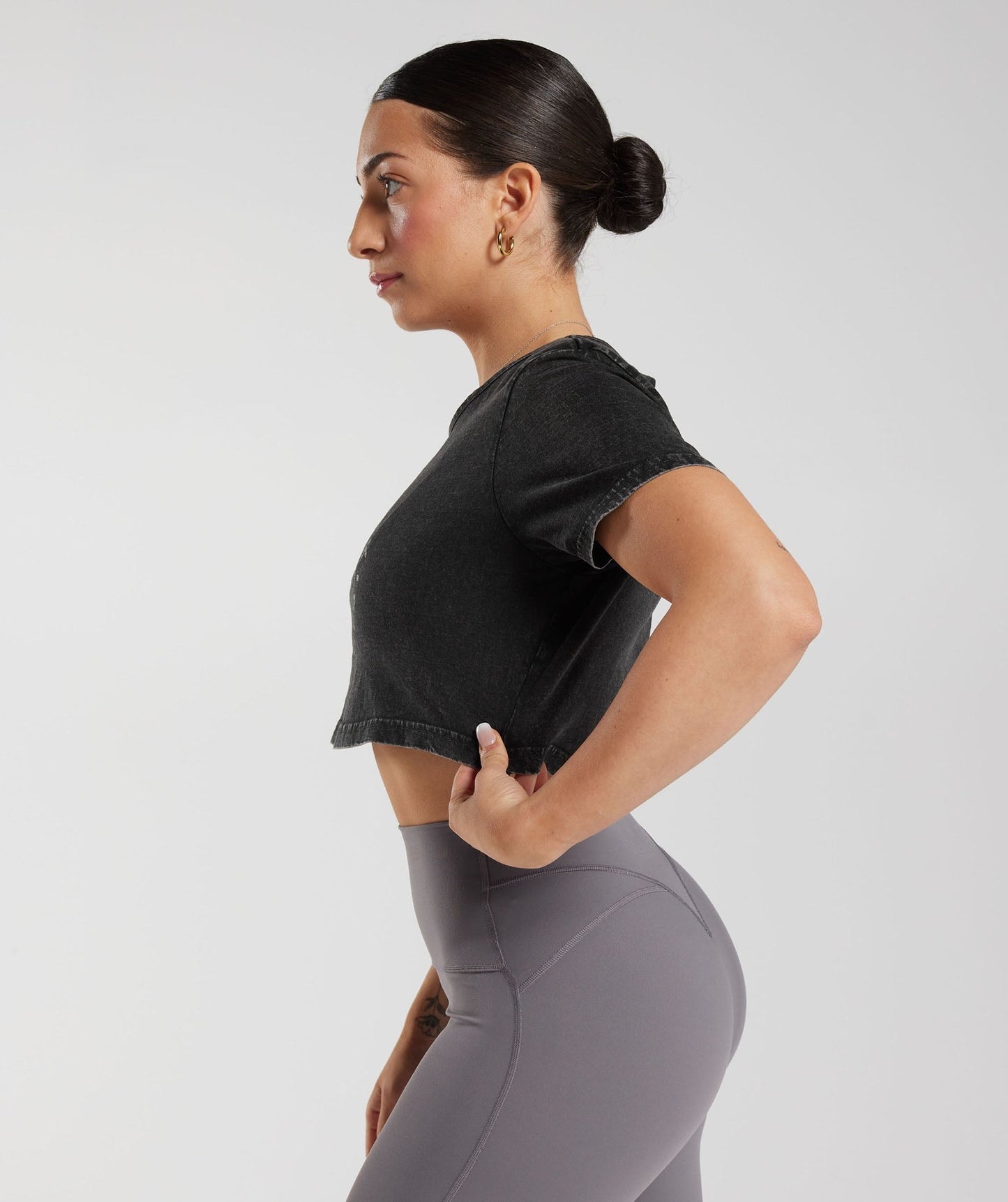 Gymshark Legacy Washed Crop Top - Black
