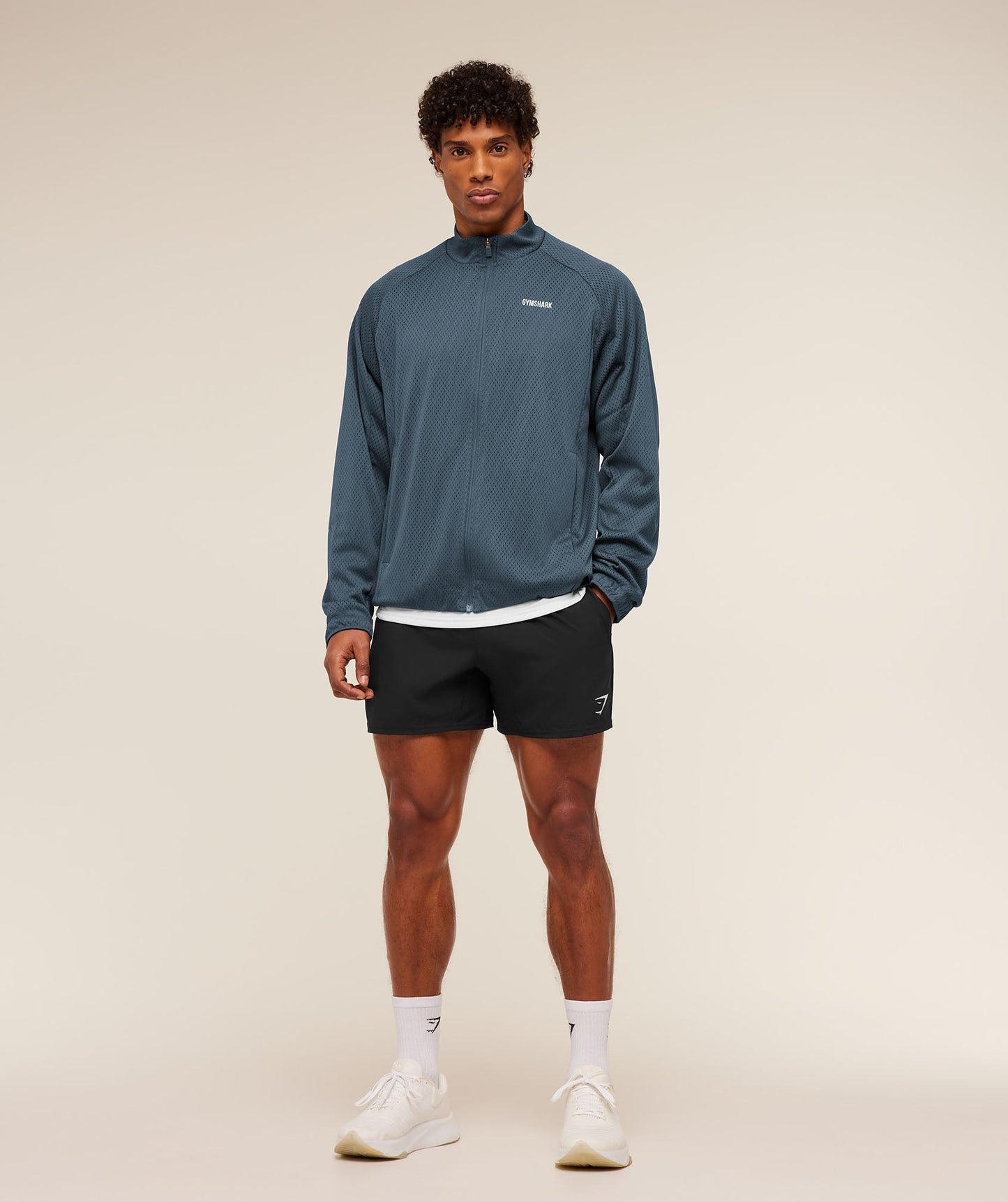 Gymshark Train Zip Through Jacket - Stealth Blue