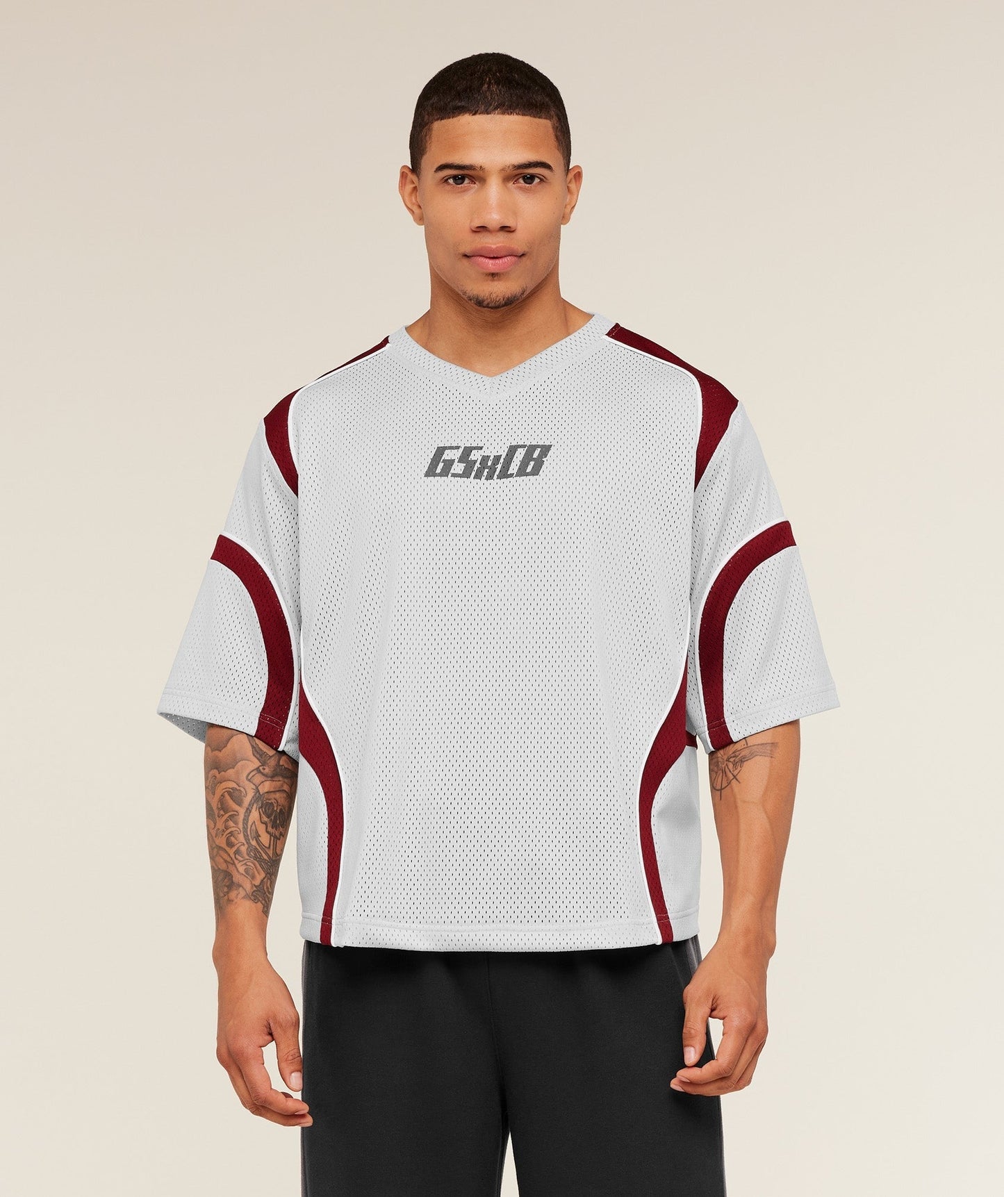 Gymshark x Carlos Belcast Mesh Jersey - Light Grey