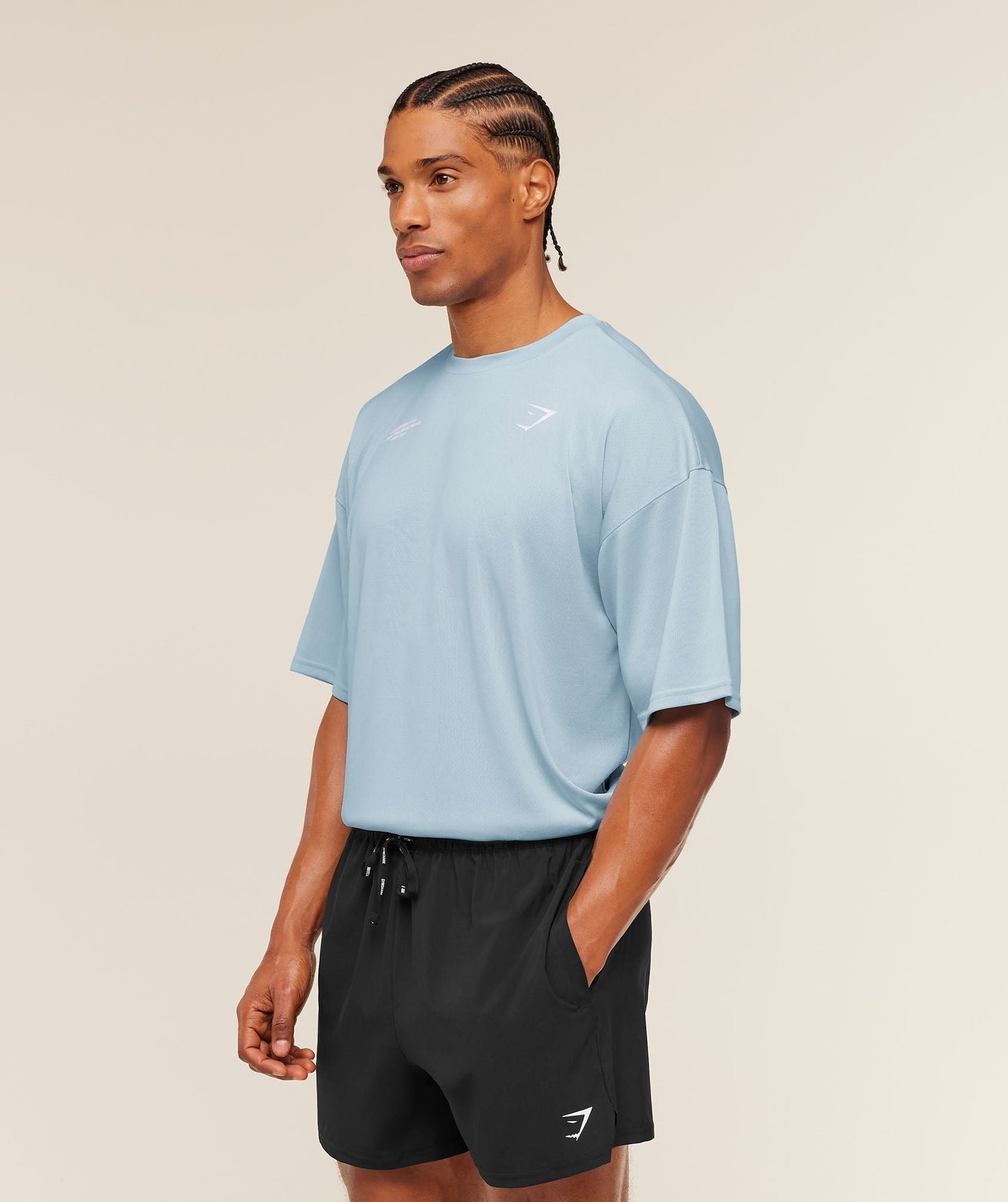 Gymshark Conditioning Club Oversized T-Shirt - Chilled Blue/White
