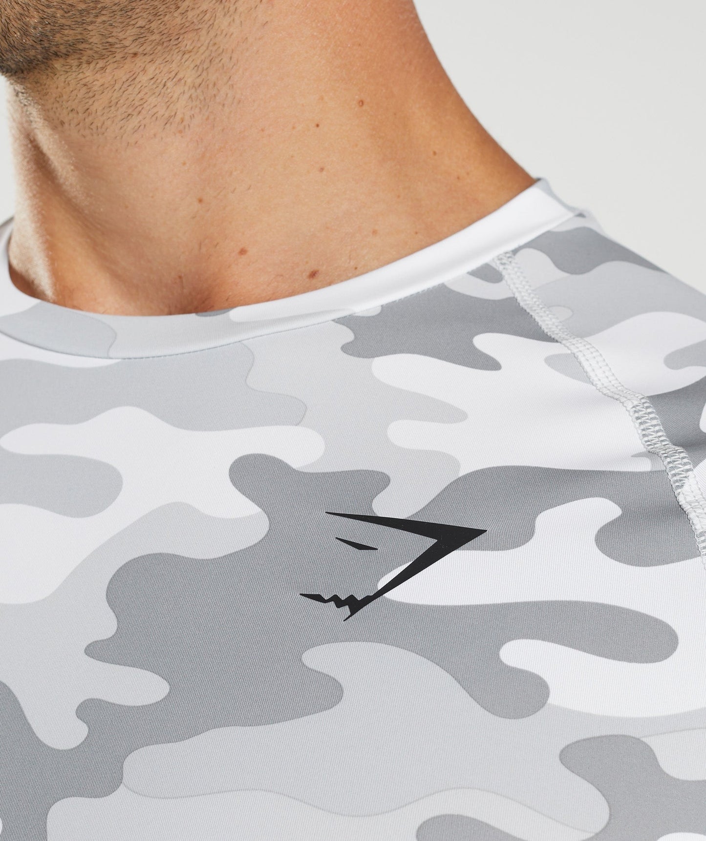 Gymshark Element Baselayer Long Sleeve T-Shirt - Light Grey Print