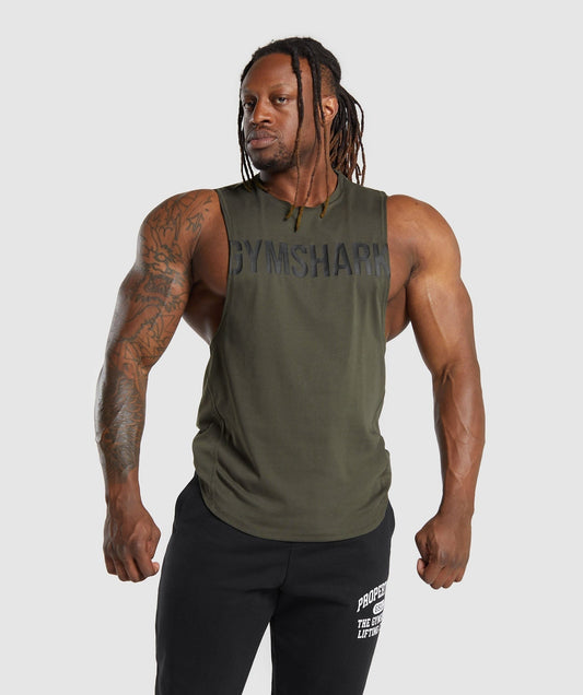 Gymshark Impact Drop Arm Tank - Strength Green