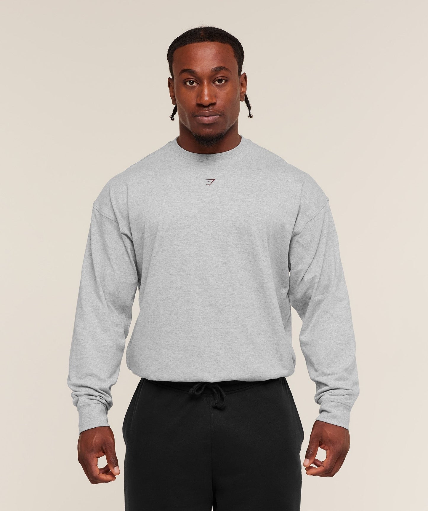 Gymshark Strength Long Sleeve T-Shirt - Light Grey Core Marl
