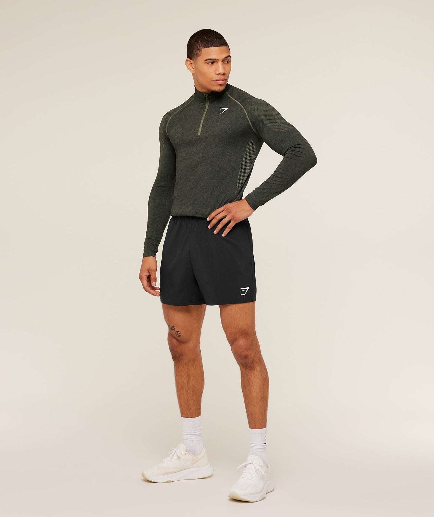 Gymshark Vital 1/4 Zip - Core Olive/Black