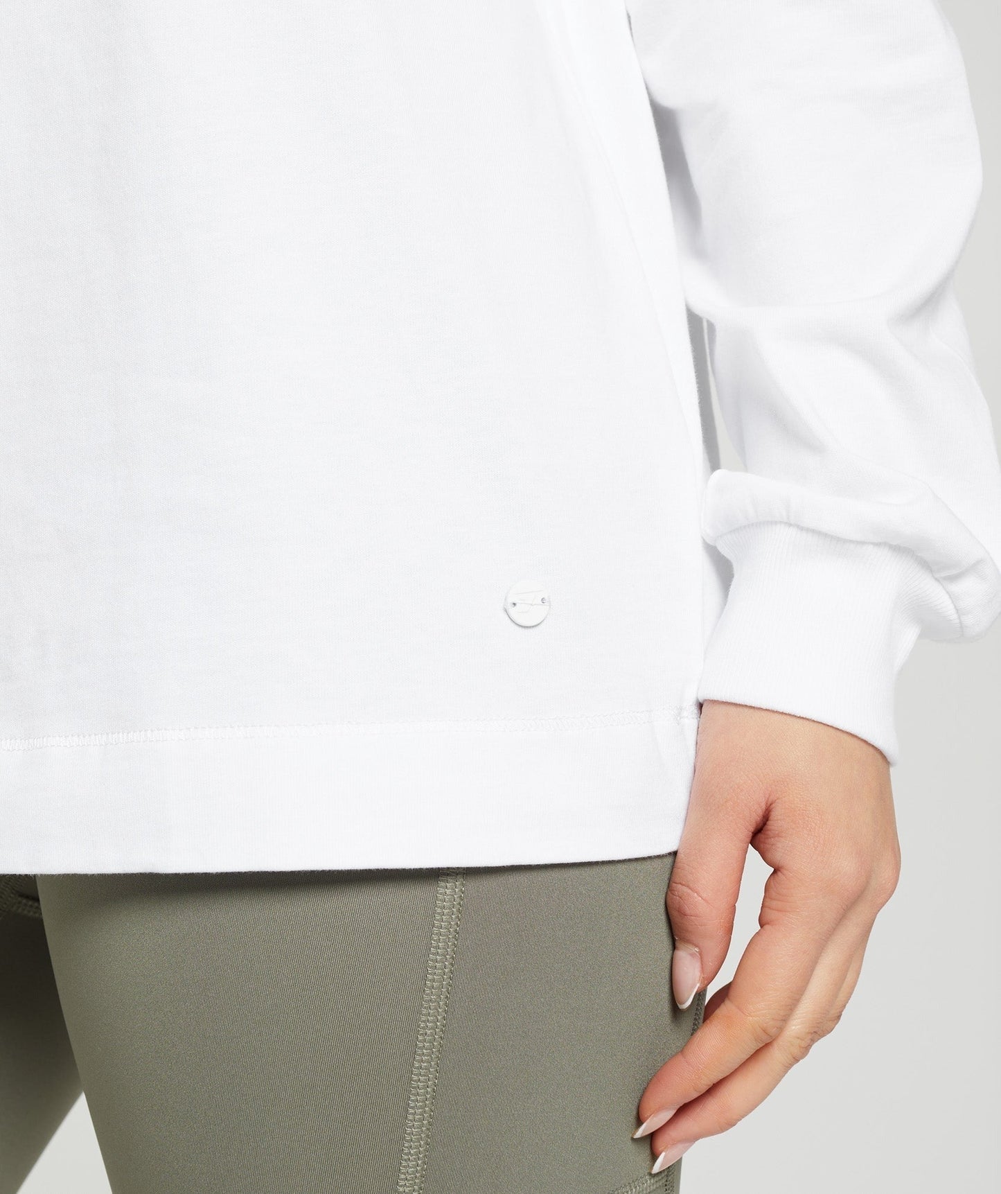 Gymshark Cotton Oversized Long Sleeve Top - White