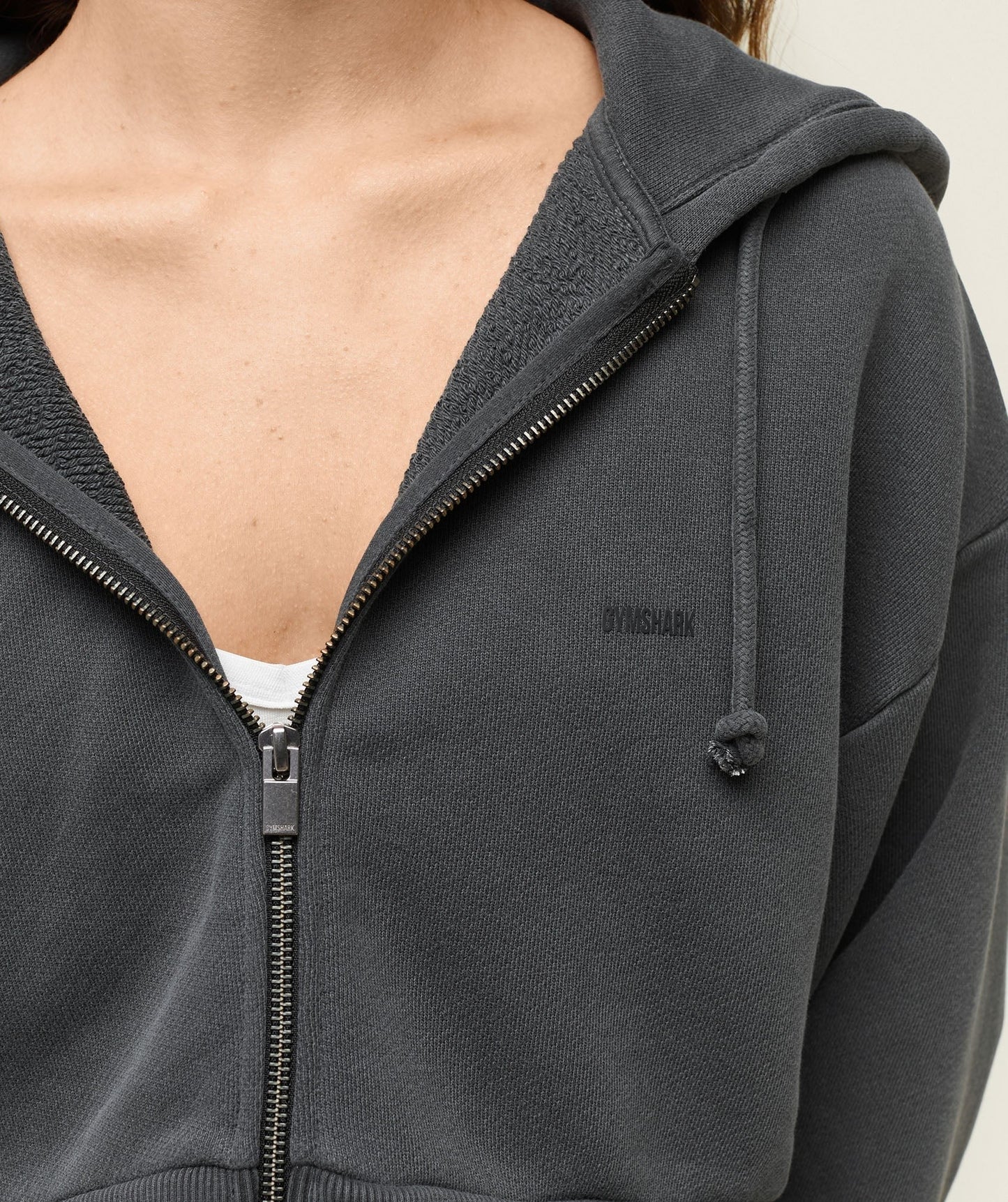 Gymshark everywear Cropped Zip Hoodie - Black