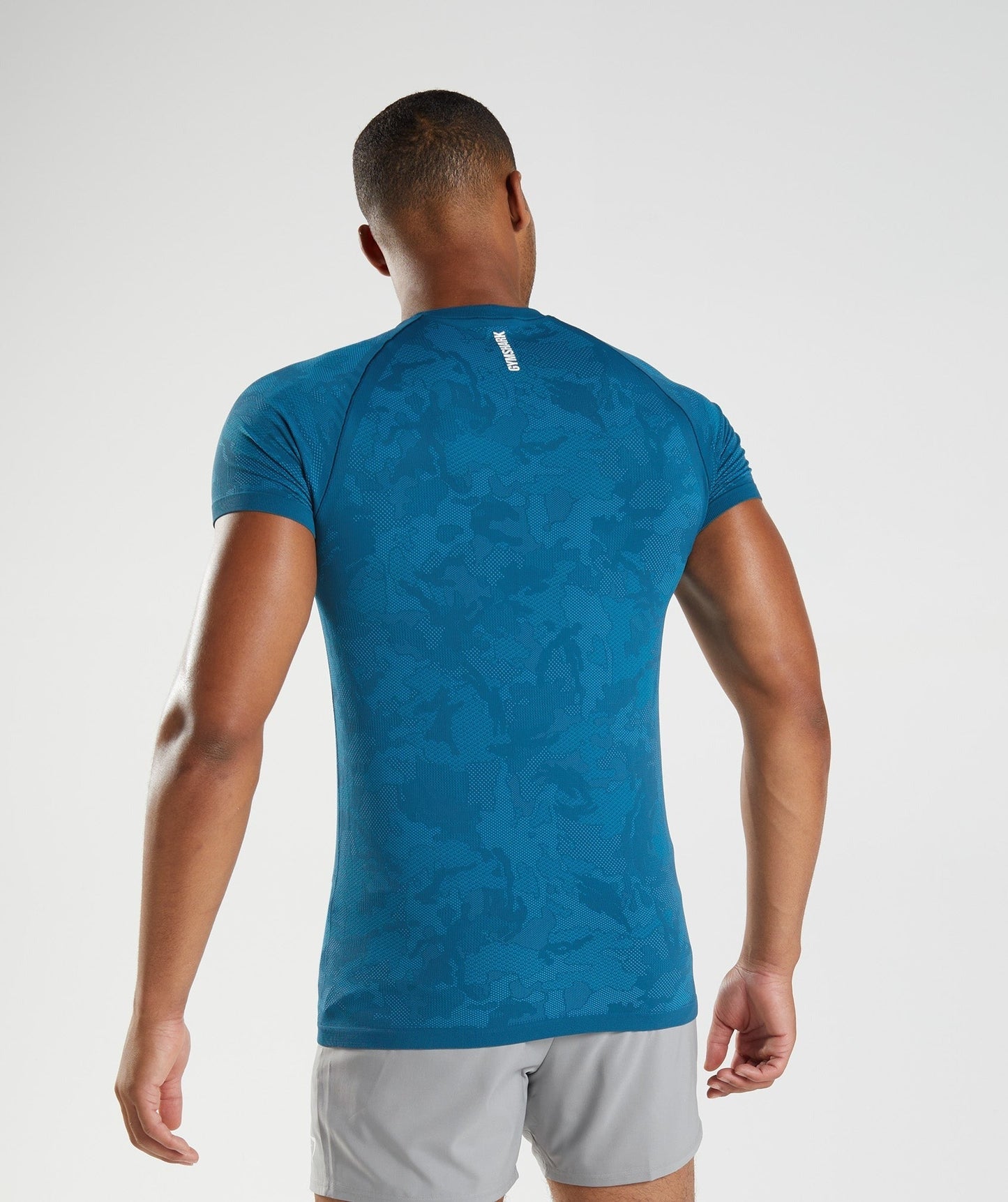 Gymshark Geo Seamless T-Shirt - Atlantic Blue/Shark Blue