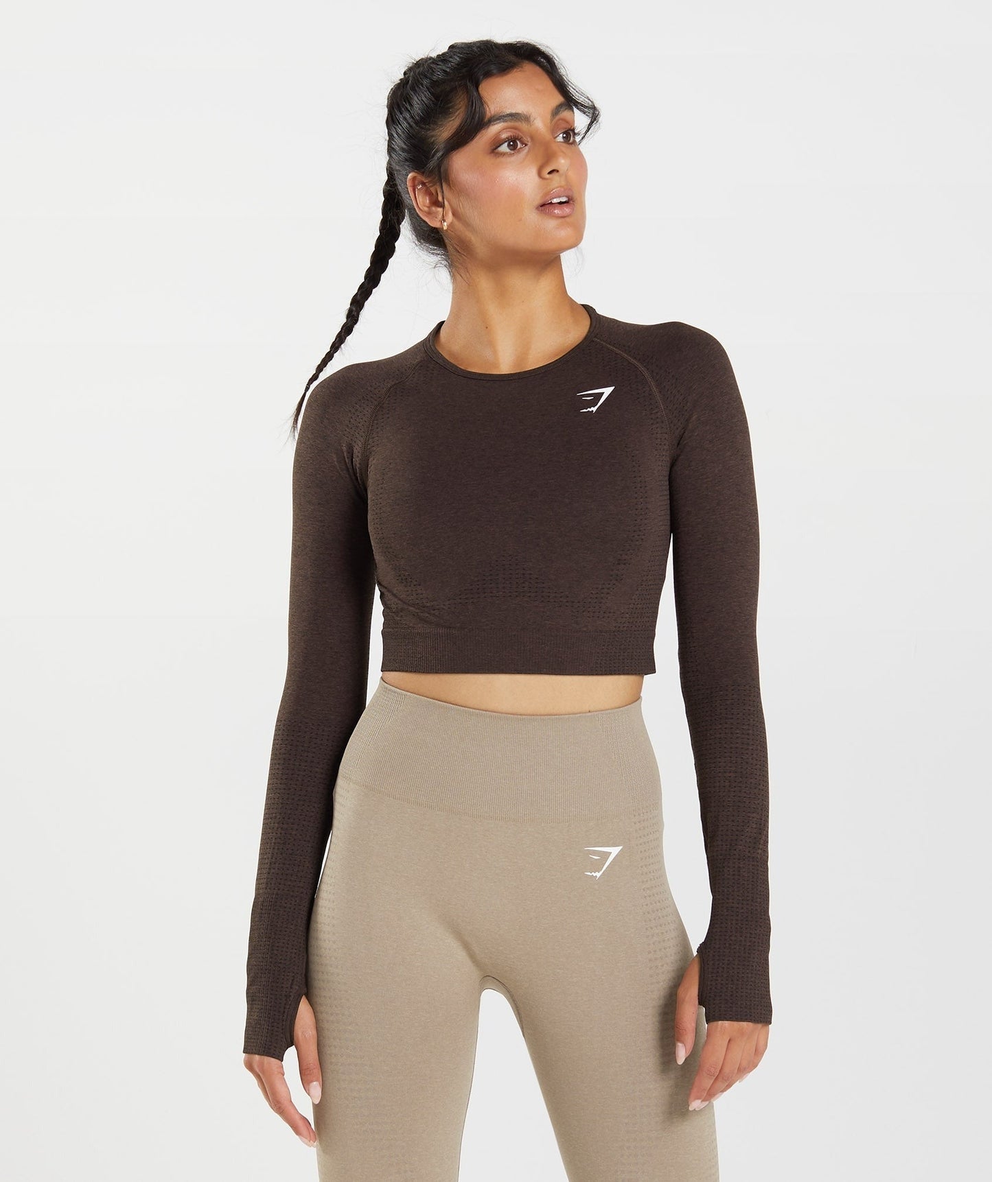 Gymshark Vital Crop Top - Cherry Brown Marl