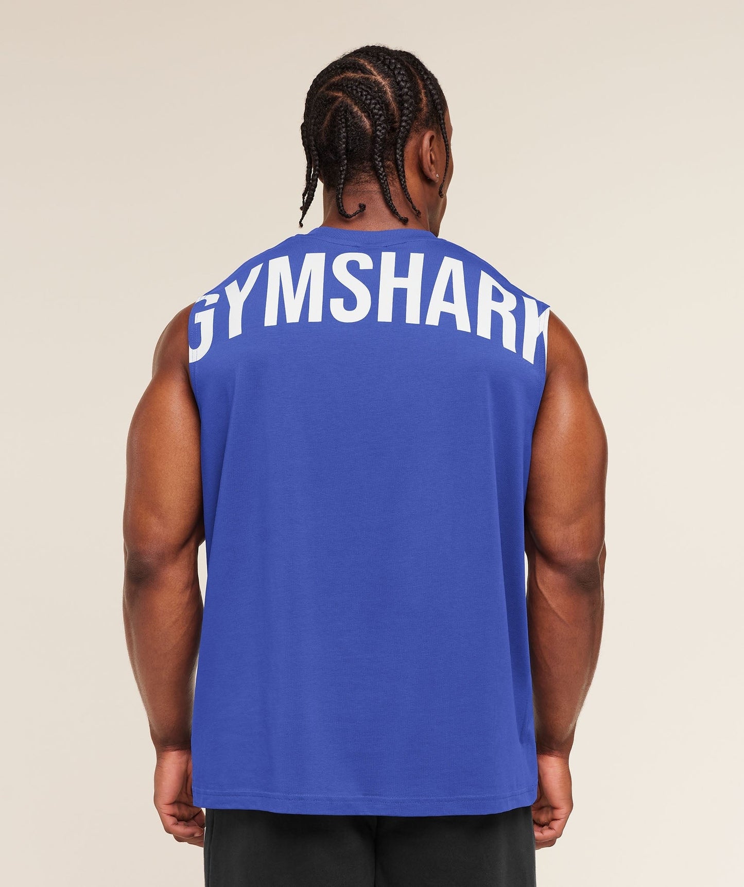 Gymshark Power Cut Off Tank - Force Blue