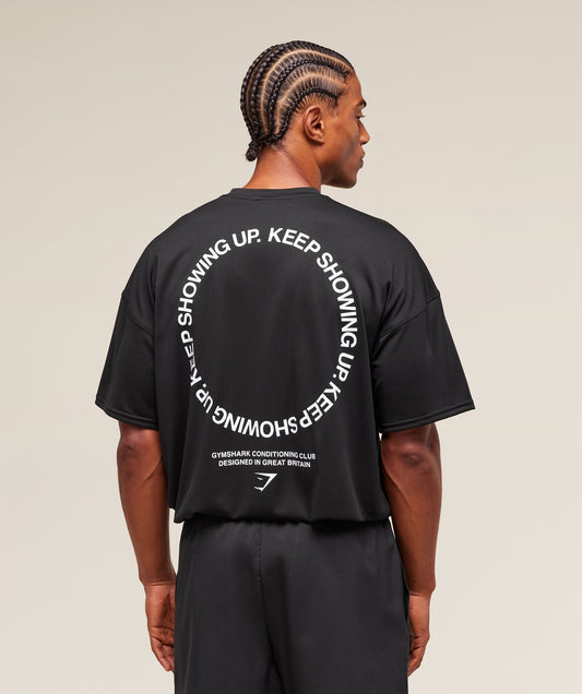 Gymshark Keep Showing Up T-Shirt - Black
