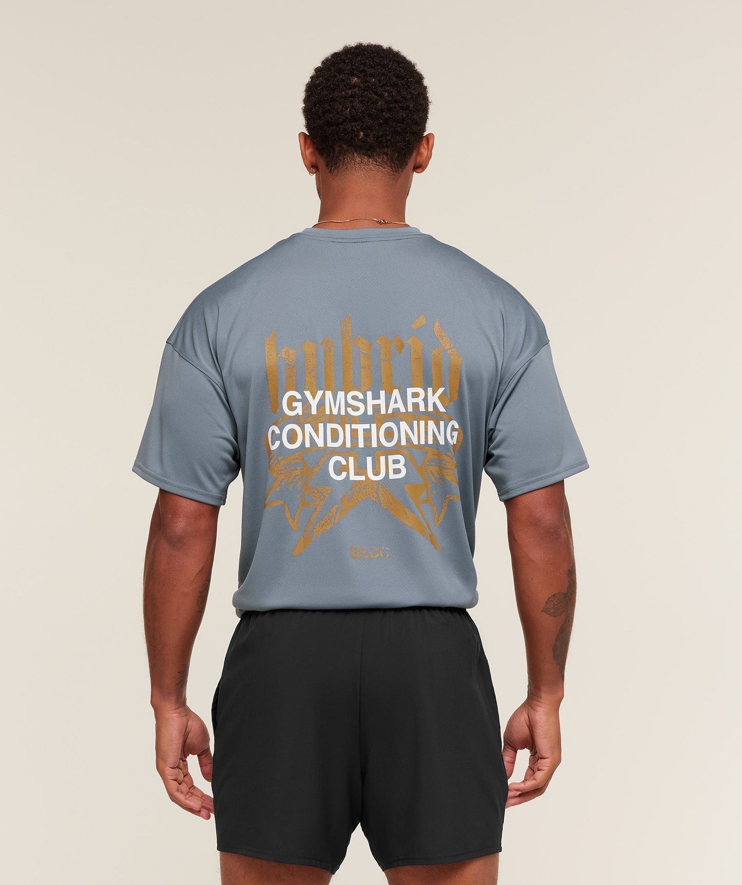 Gymshark Hybrid Graphic T-Shirt - Iron Blue