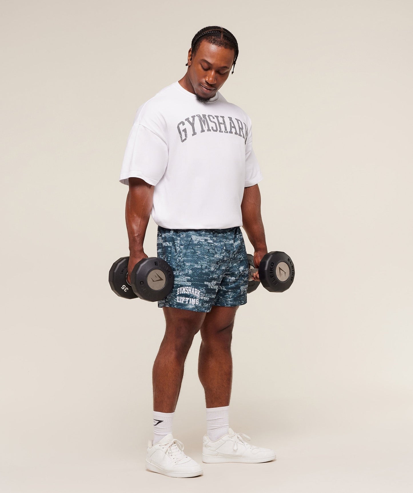 Gymshark Lifting Mesh 5" Shorts - Smoke Blue