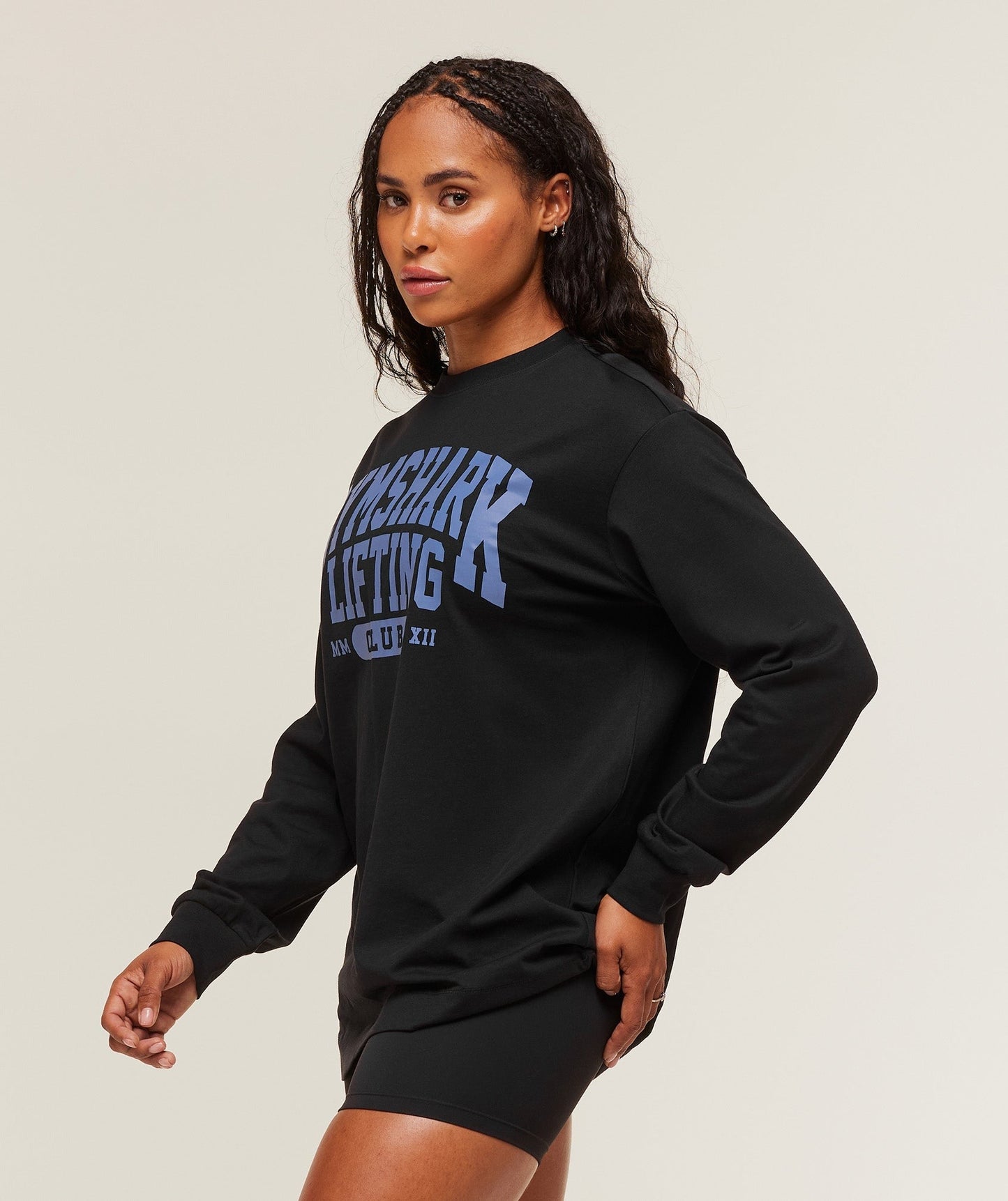 Gymshark Lifting Club Graphic Oversized Long Sleeve T-Shirt - Black