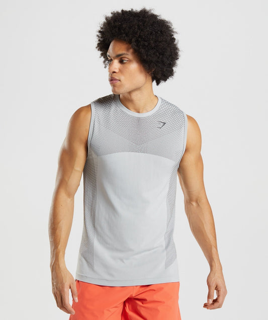 Gymshark Apex Seamless Tank - Light Grey/Onyx Grey