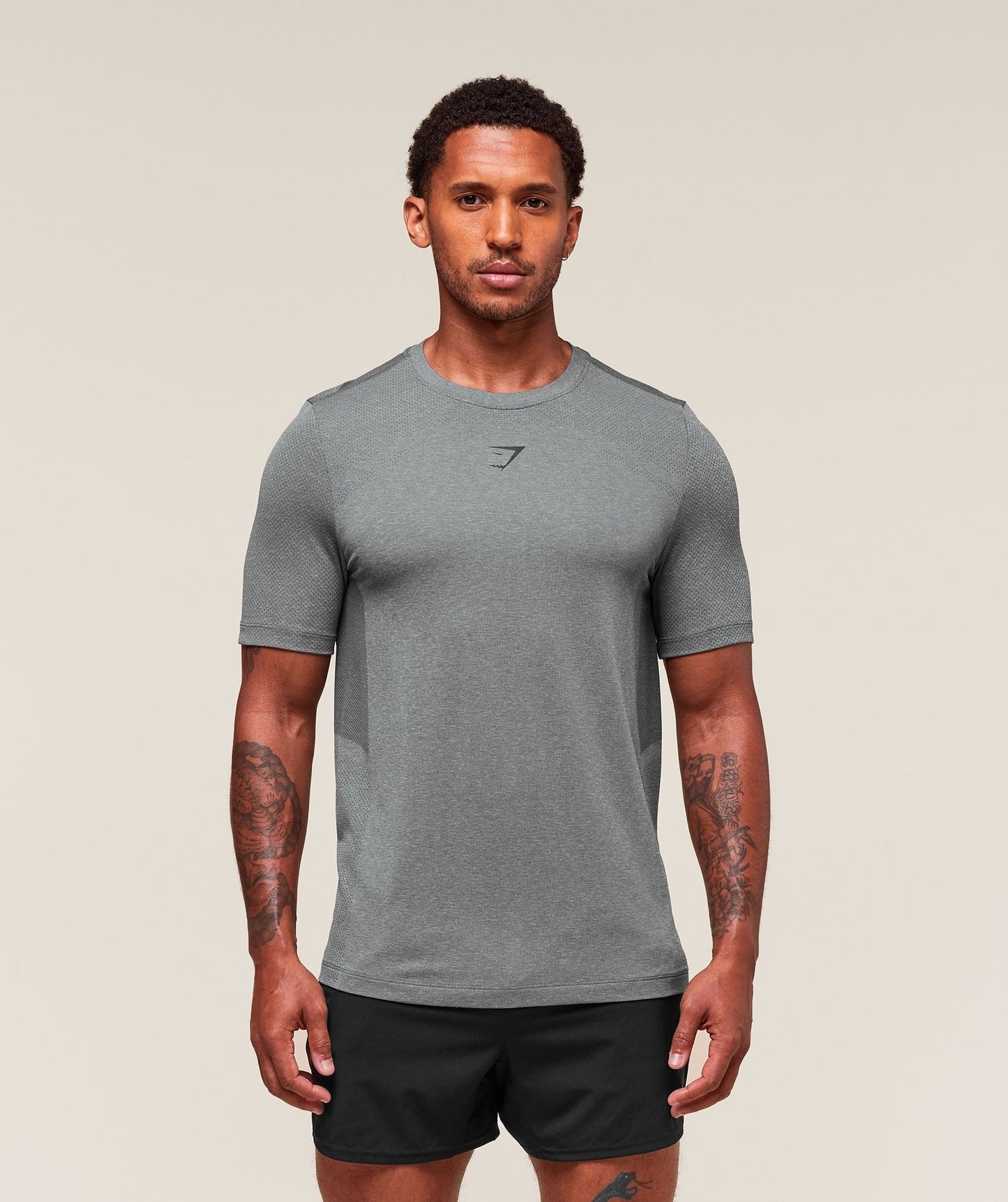 Gymshark Lightweight Seamless T-Shirt - Light Grey/Smokey Grey