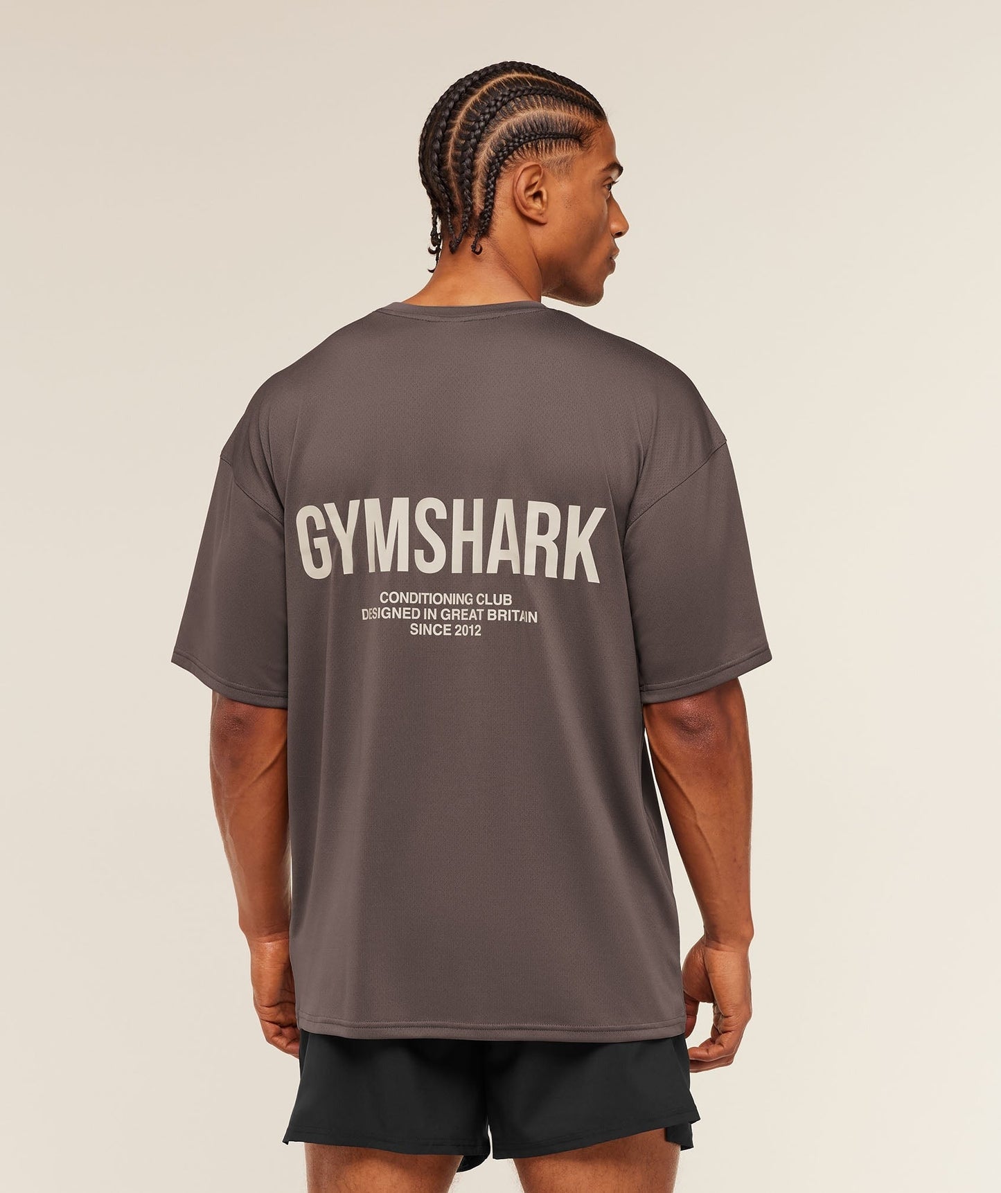 Gymshark Conditioning Club Oversized T-Shirt - Cool Brown/Tinted White