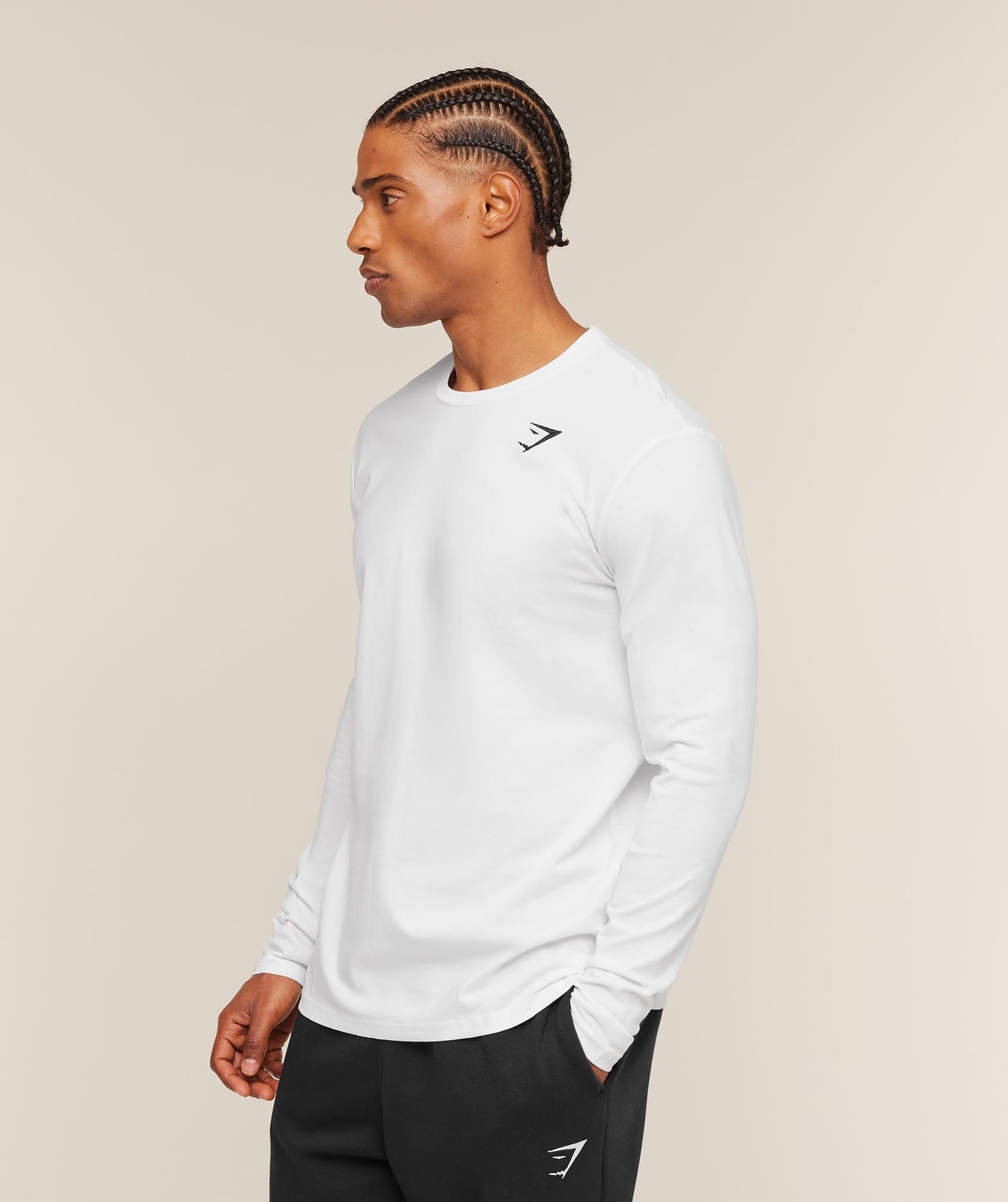 Gymshark Crest Long Sleeve T-Shirt - White