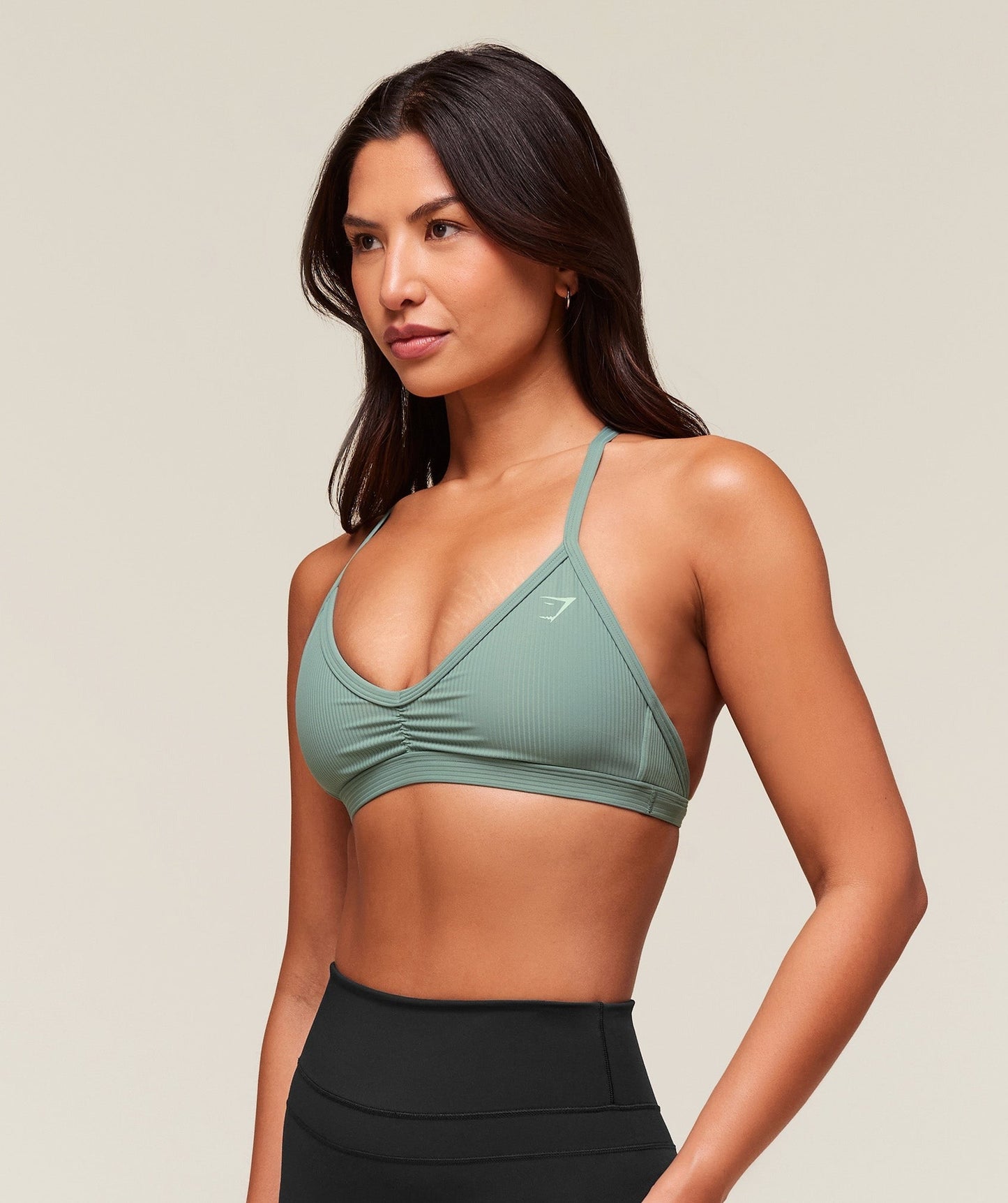 Gymshark Ribbed Minimal Sports Bra - Celeste Blue