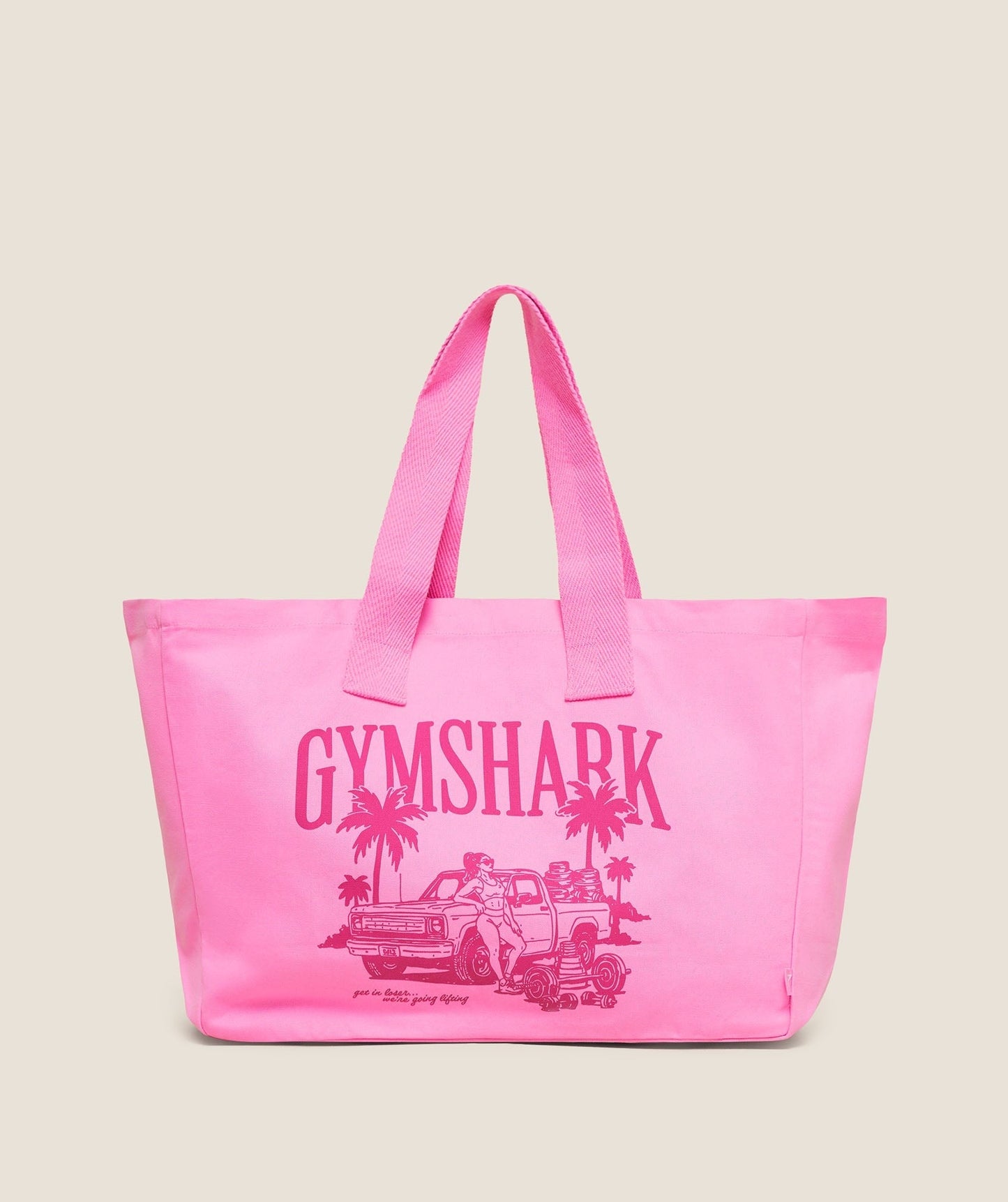 Gymshark Get in Loser, We're Going Lifting Tote - Focus Pink
