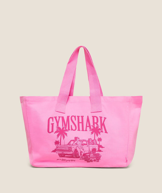 Gymshark Get in Loser, We're Going Lifting Tote - Focus Pink