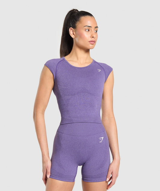 Gymshark Vital Scoop Neck Top - Functional Purple Marl