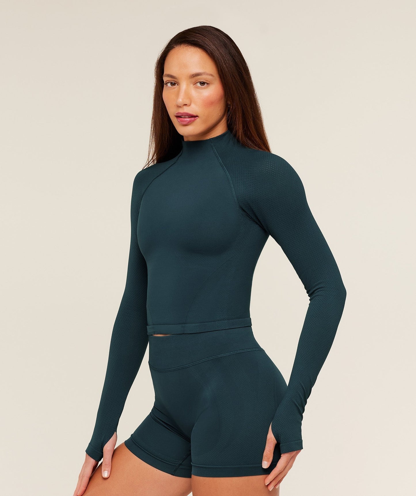 Gymshark Weekend Seamless Long Sleeve Top - Deep Petrol Blue / Stealth Blue