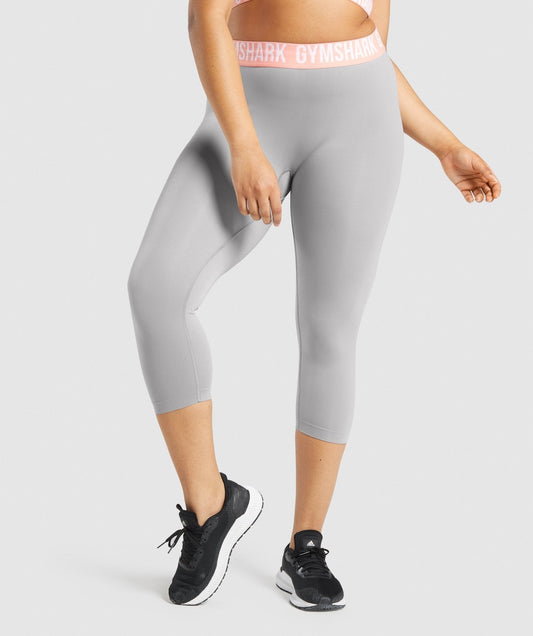 Gymshark Fit Seamless Cropped Leggings - Smokey Grey