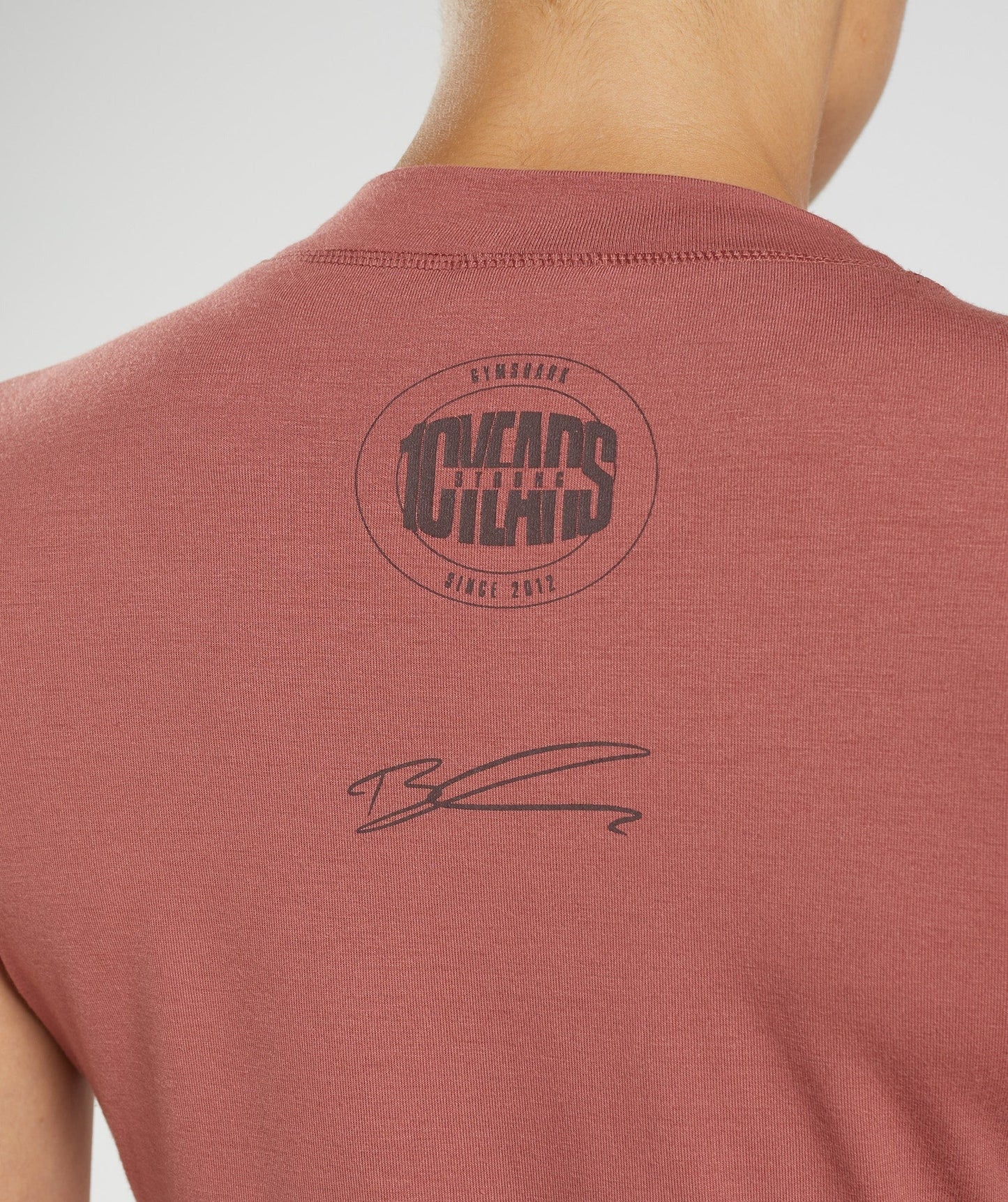 Gymshark GS10 Year Body Fit T-Shirt - Rose Brown