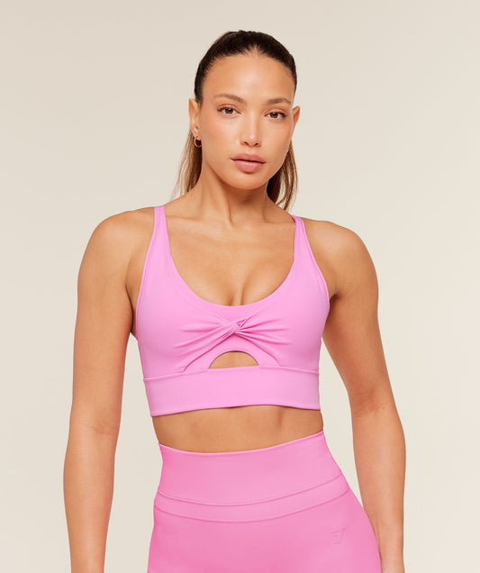 Gymshark Twist Front Sports Bra - Focus Pink