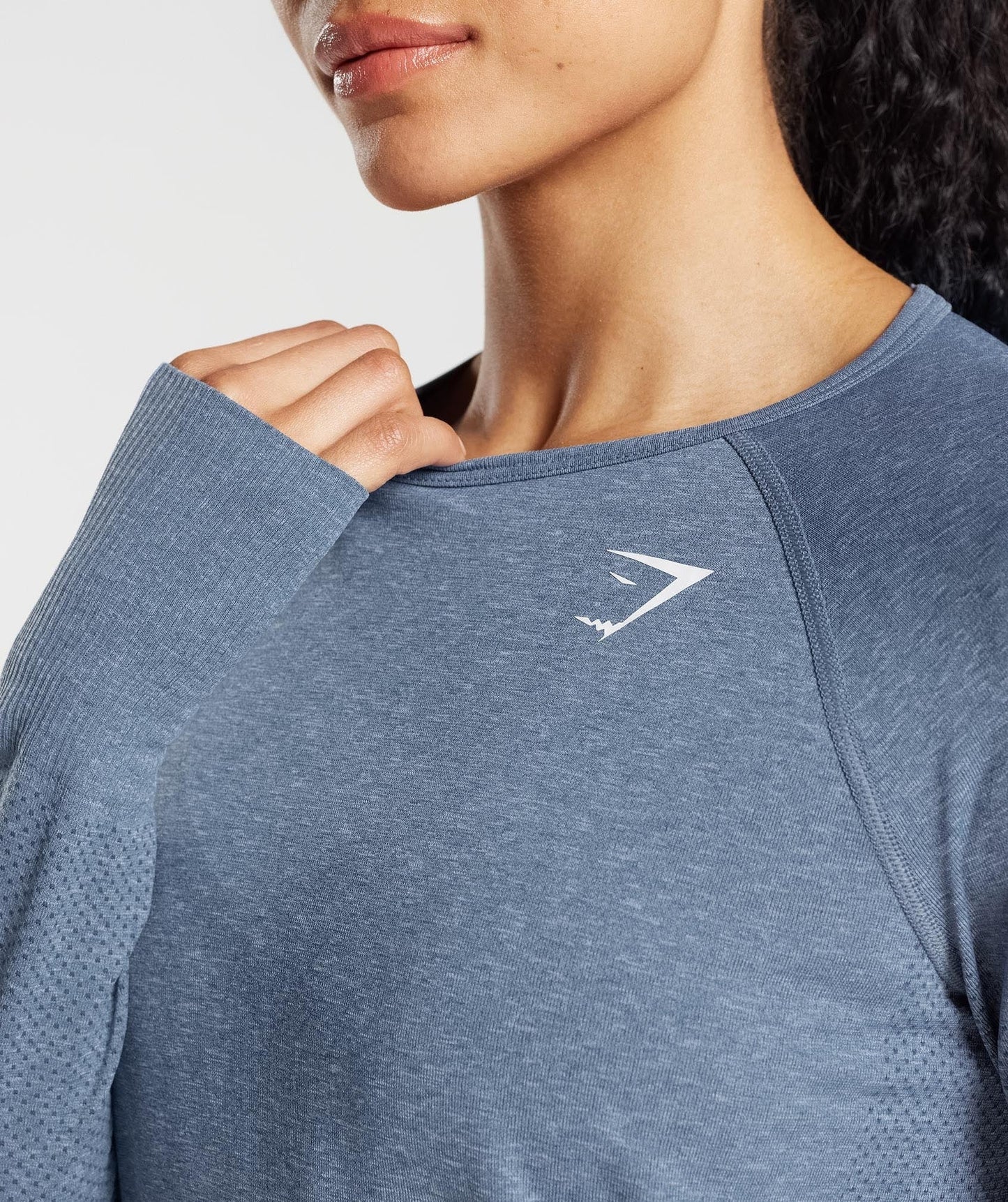 Gymshark Vital Light Long Sleeve Top - Evening Blue Marl