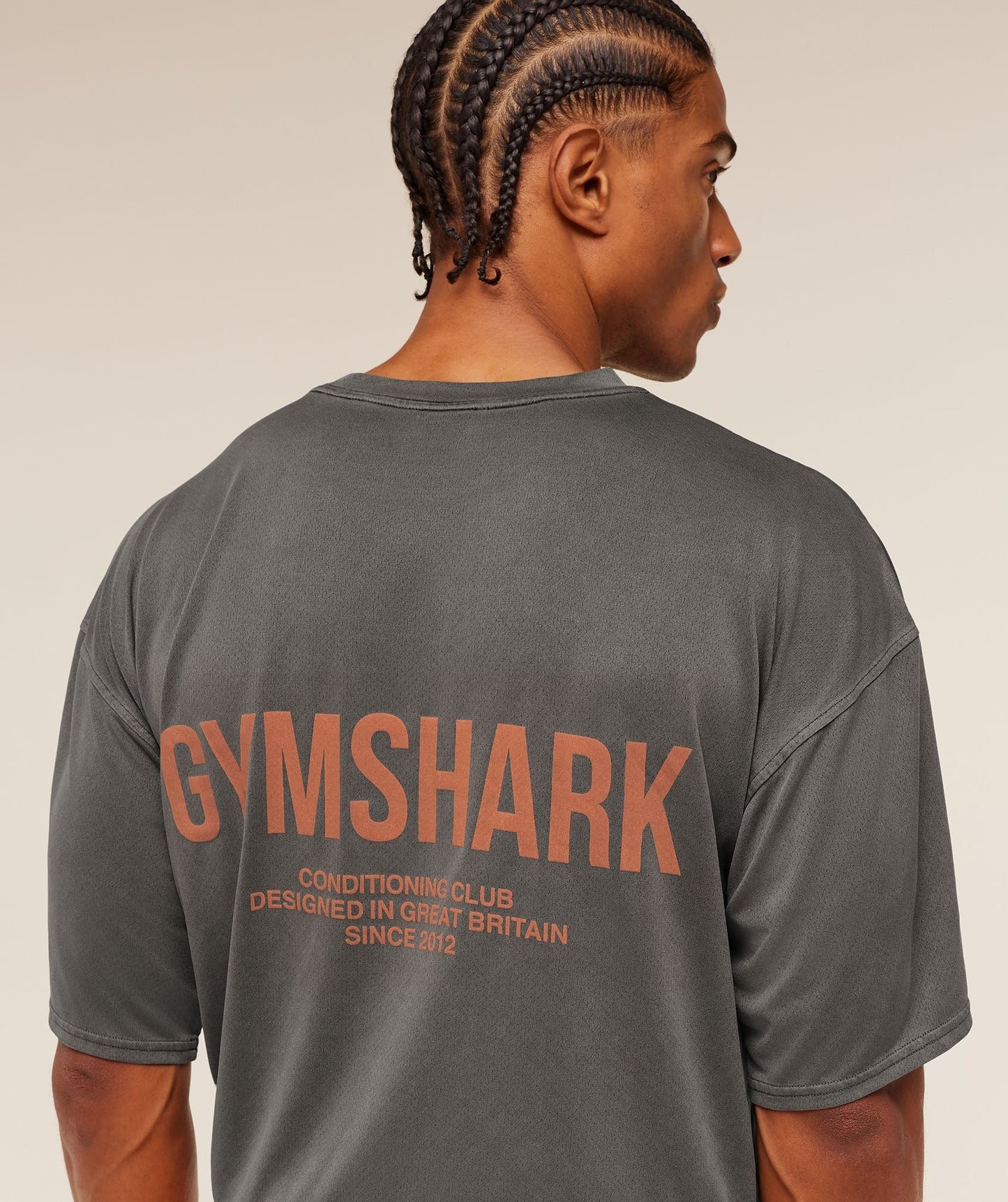 Gymshark Conditioning Club Washed T-Shirt - Black/Dayglow Peach/Wash