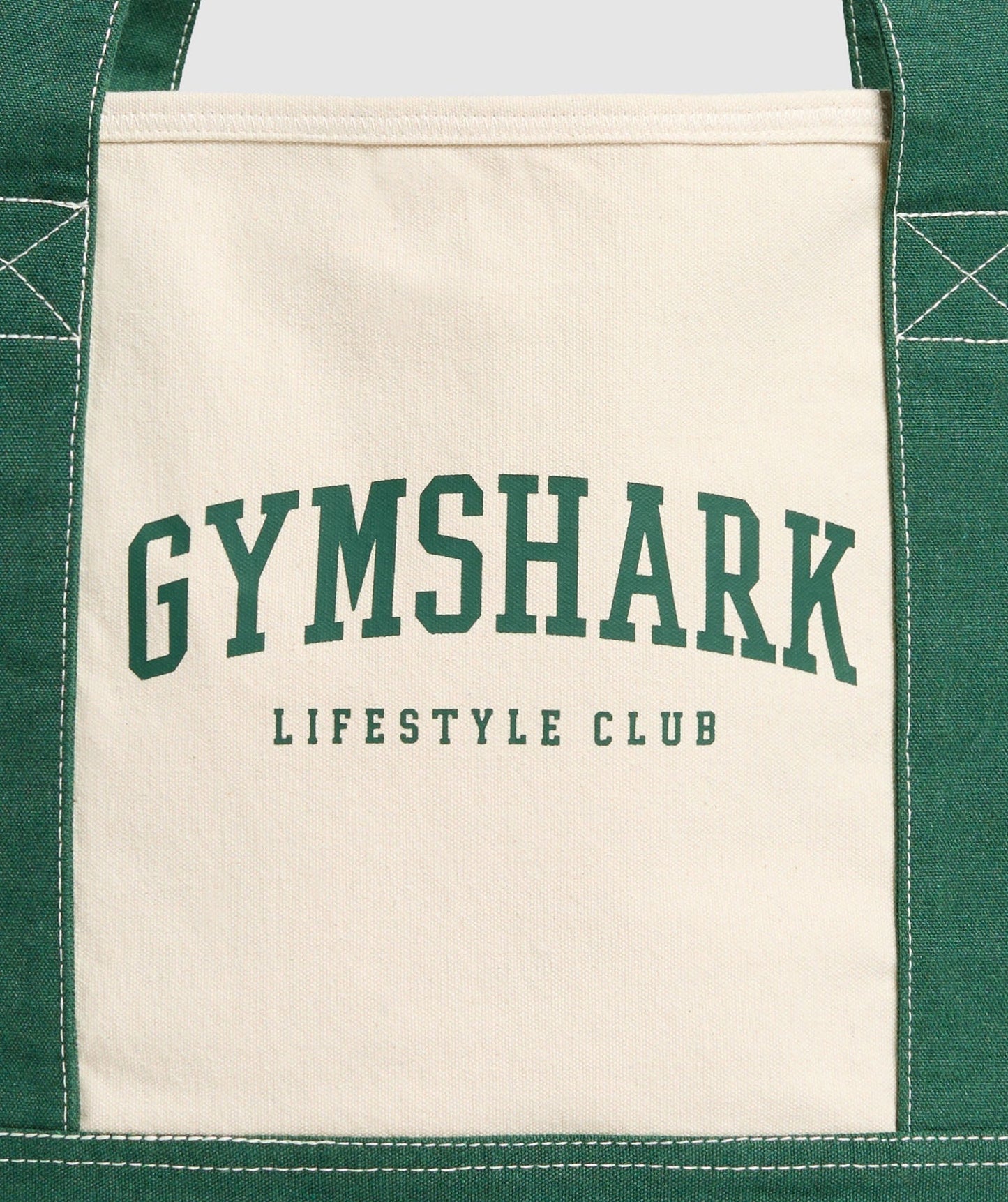 Gymshark Collegiate Oversized Tote - Oat White/Classic Green