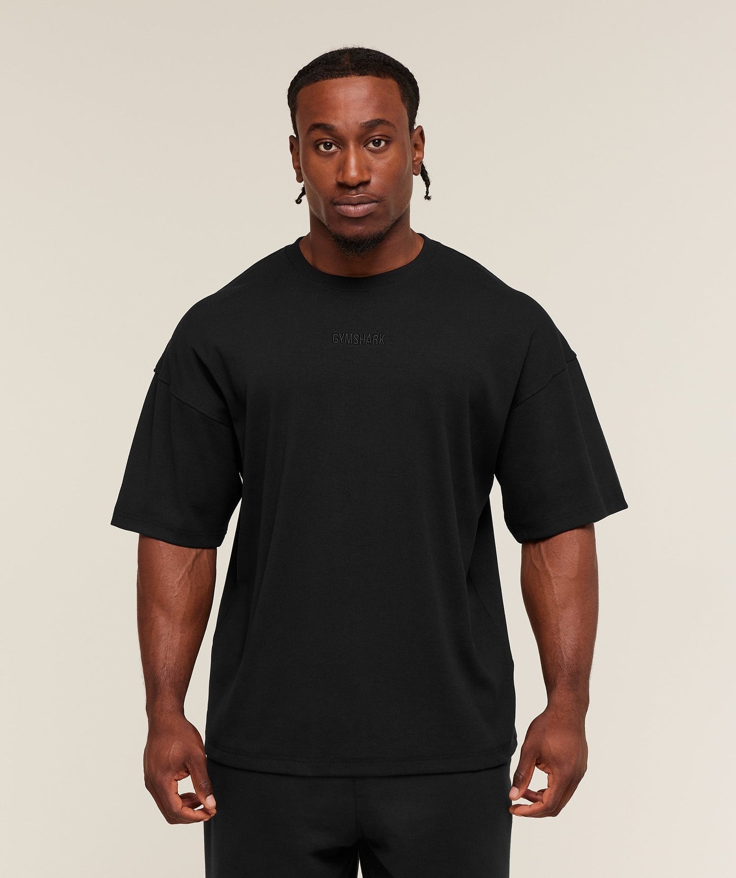 Gymshark Oversized Premium Ribbed T-Shirt - Black