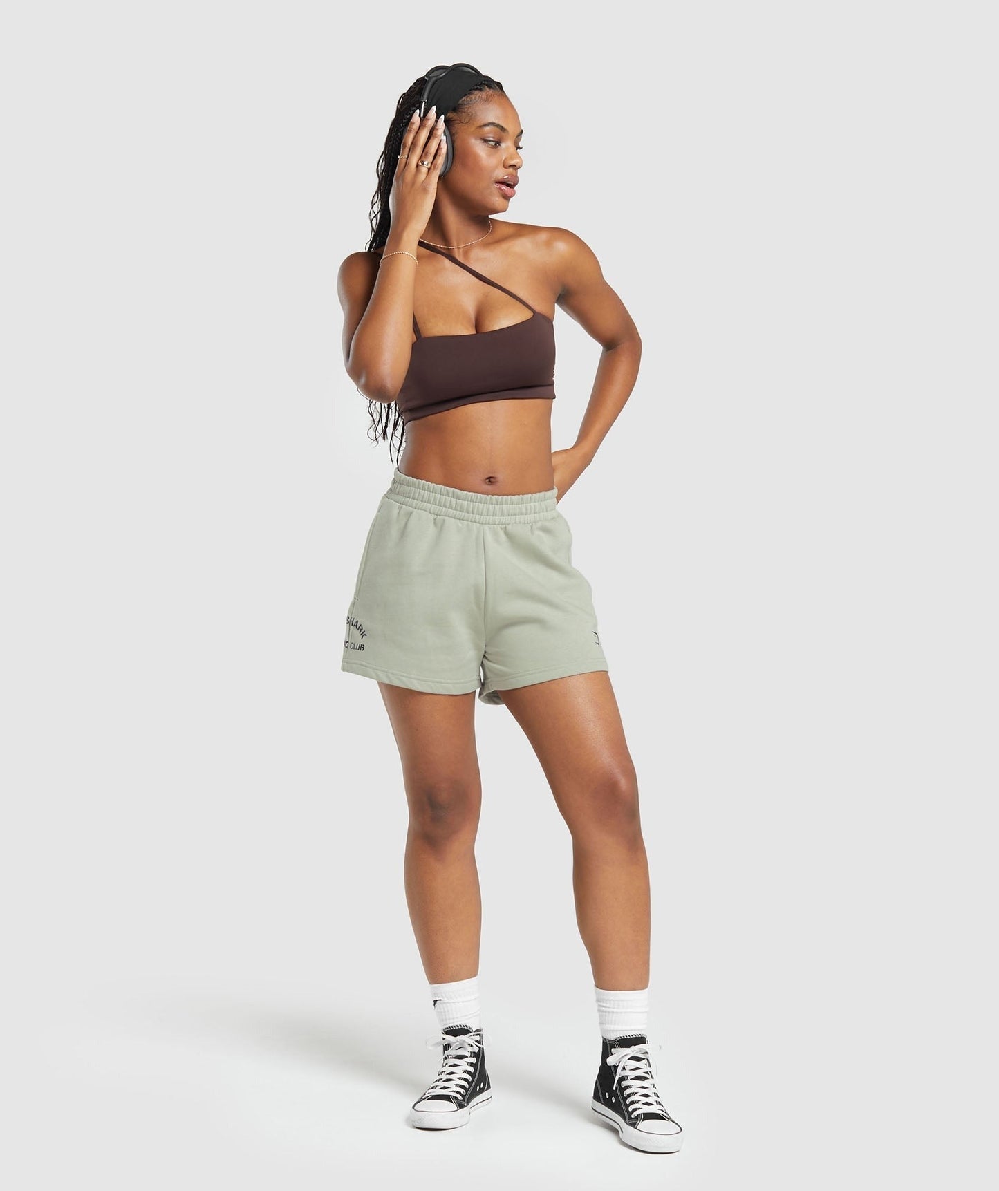 Gymshark Built Graphic Shorts - Stone Grey