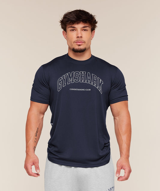 Gymshark Collegiate Tech T-Shirt - Heavy Blue