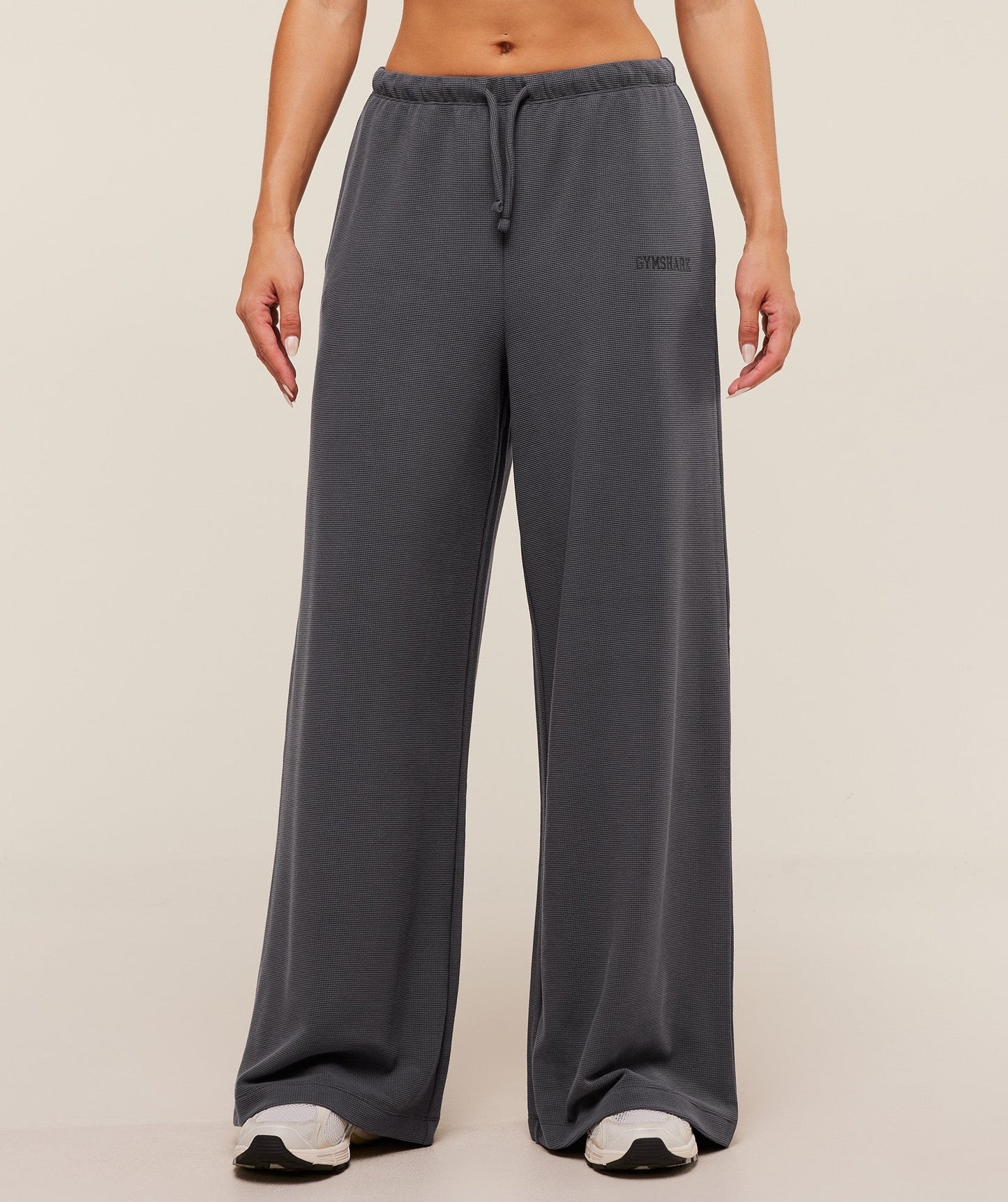 Gymshark Waffle Wide Leg Pants - Grey