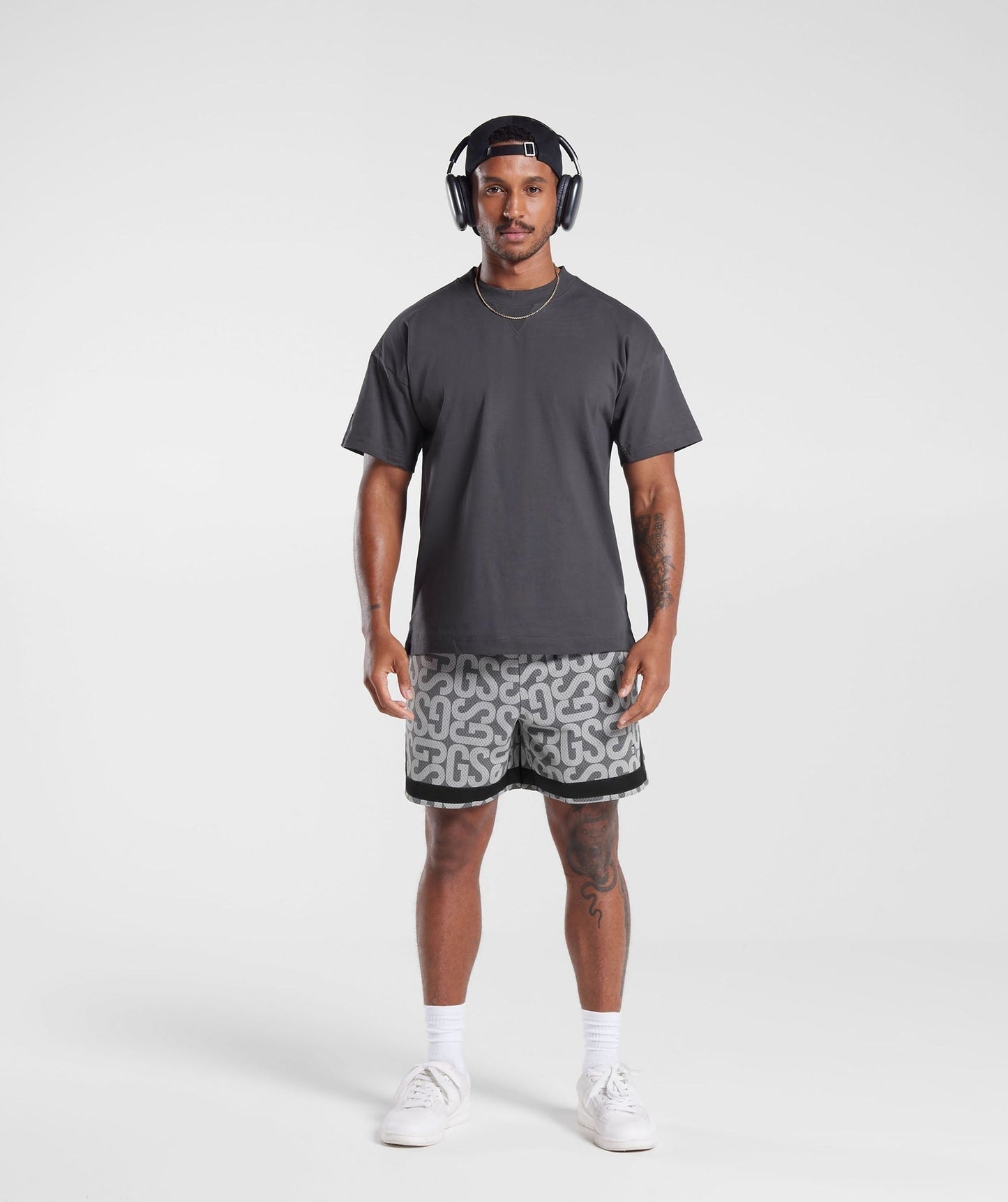Gymshark Monogram Mesh Shorts - Smokey Grey