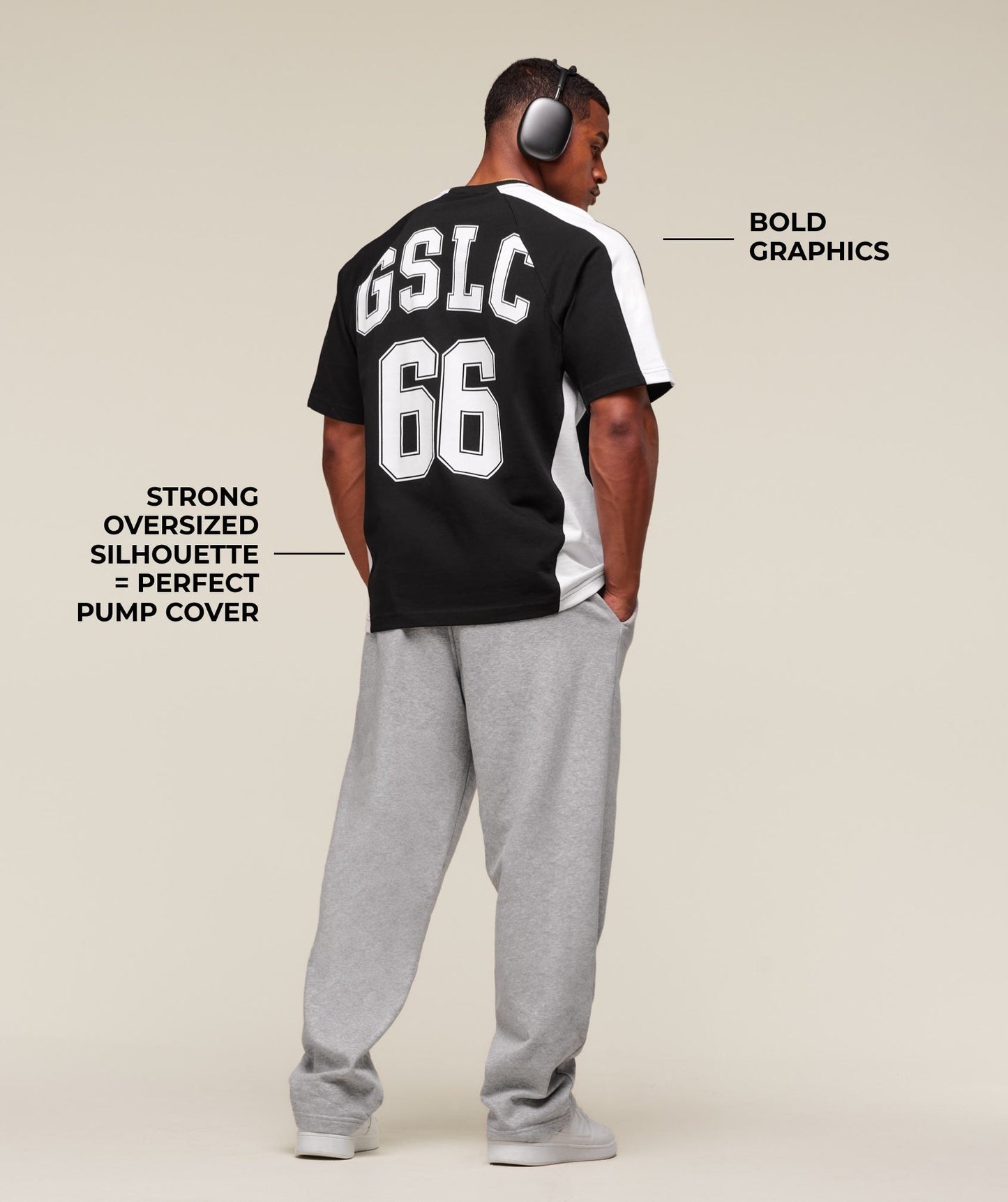 Gymshark GSLC 66 T-Shirt - Black/White