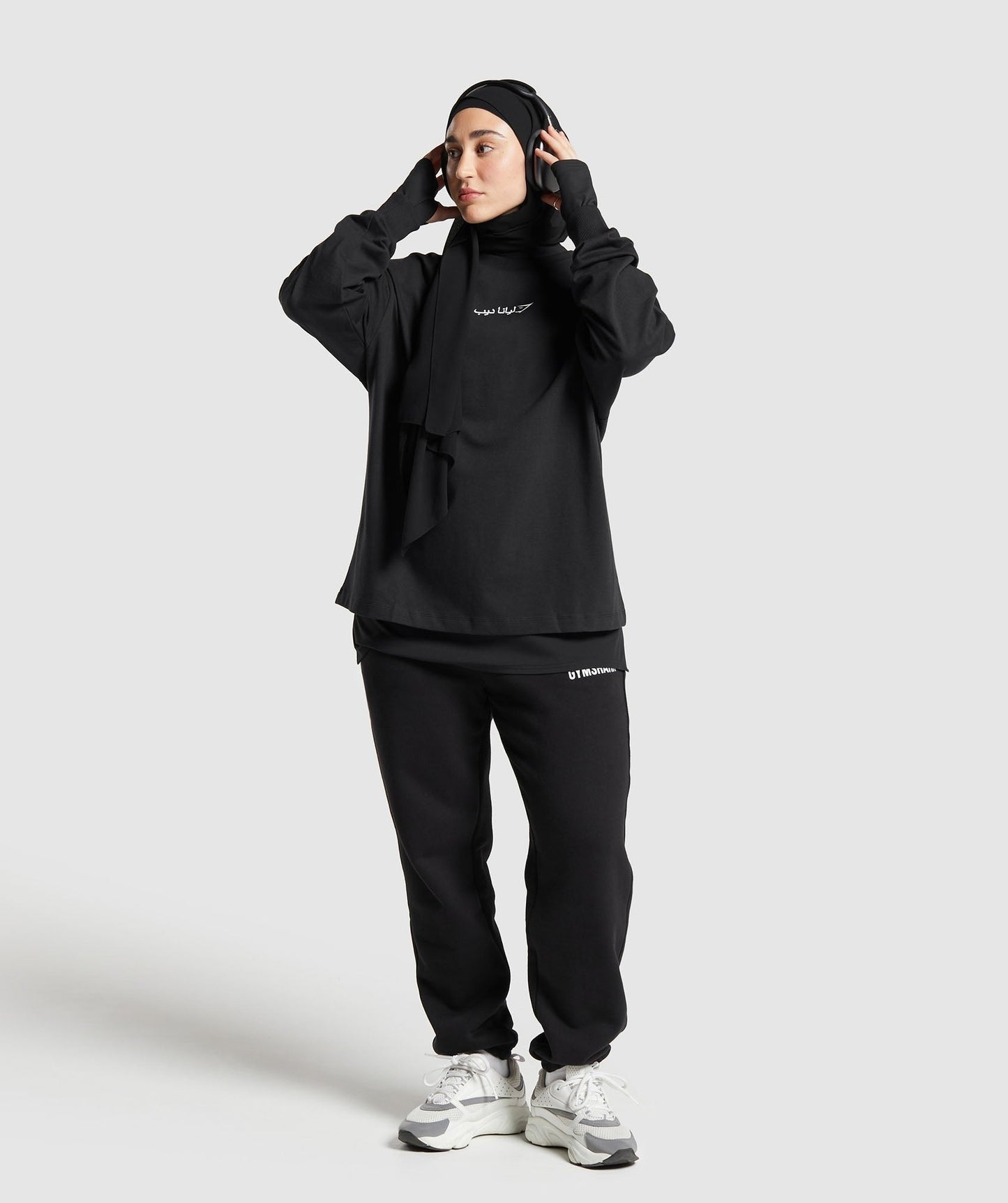 Gymshark GS X Leana Deeb Oversized Long Sleeve Top - Black