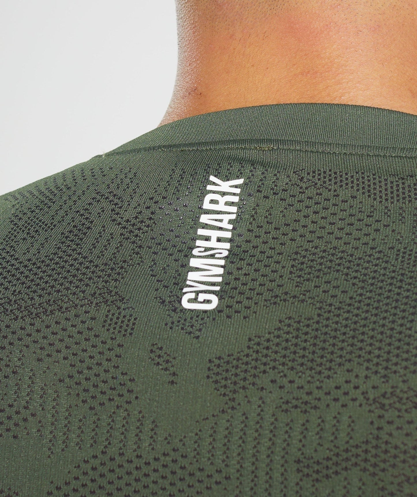 Gymshark Geo Seamless T-Shirt - Core Olive/Black