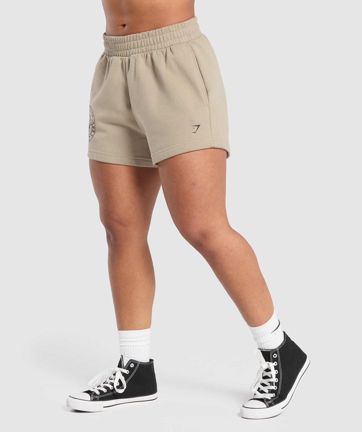 Gymshark Strong Girl Lifting Club Graphic Shorts - Sand Brown