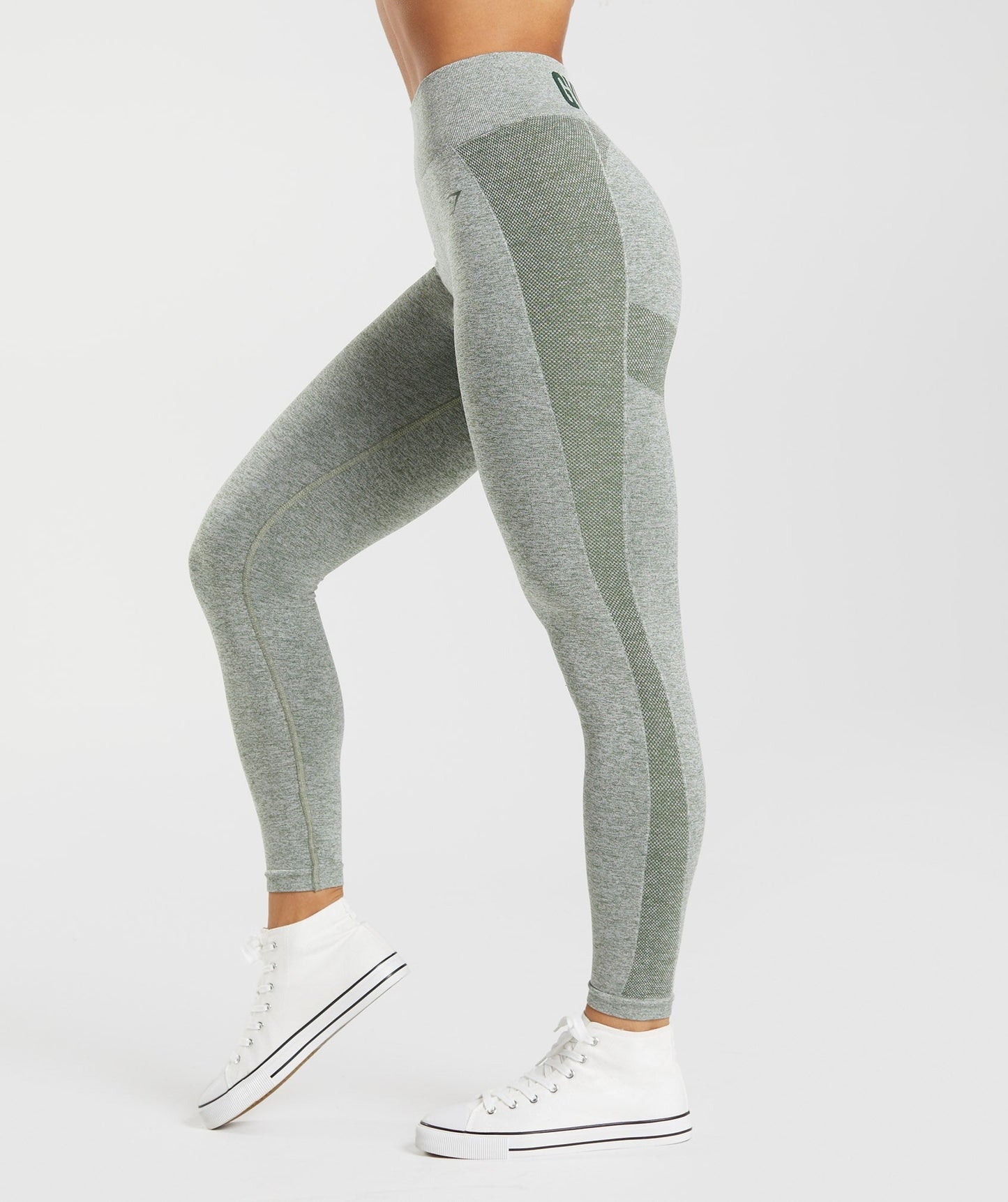 Gymshark Flex High Waisted Leggings - Marsh Green/White Marl